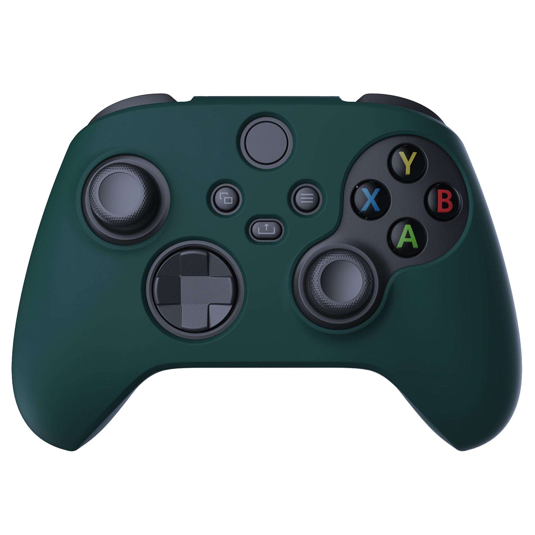 PlayVital Racing Green Pure Series Anti-Slip Silicone Cover Skin for Xbox Series X Controller, Soft Rubber Case Protector for Xbox Series S Controller with Black Thumb Grip Caps - BLX3004 PlayVital