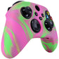PlayVital Two Tone Pink & Green Camouflage Anti-Slip Silicone Cover Skin for Xbox Series X Controller, Soft Rubber Case Protector for Xbox Series S Controller with Black Thumb Grip Caps - BLX3014 PlayVital