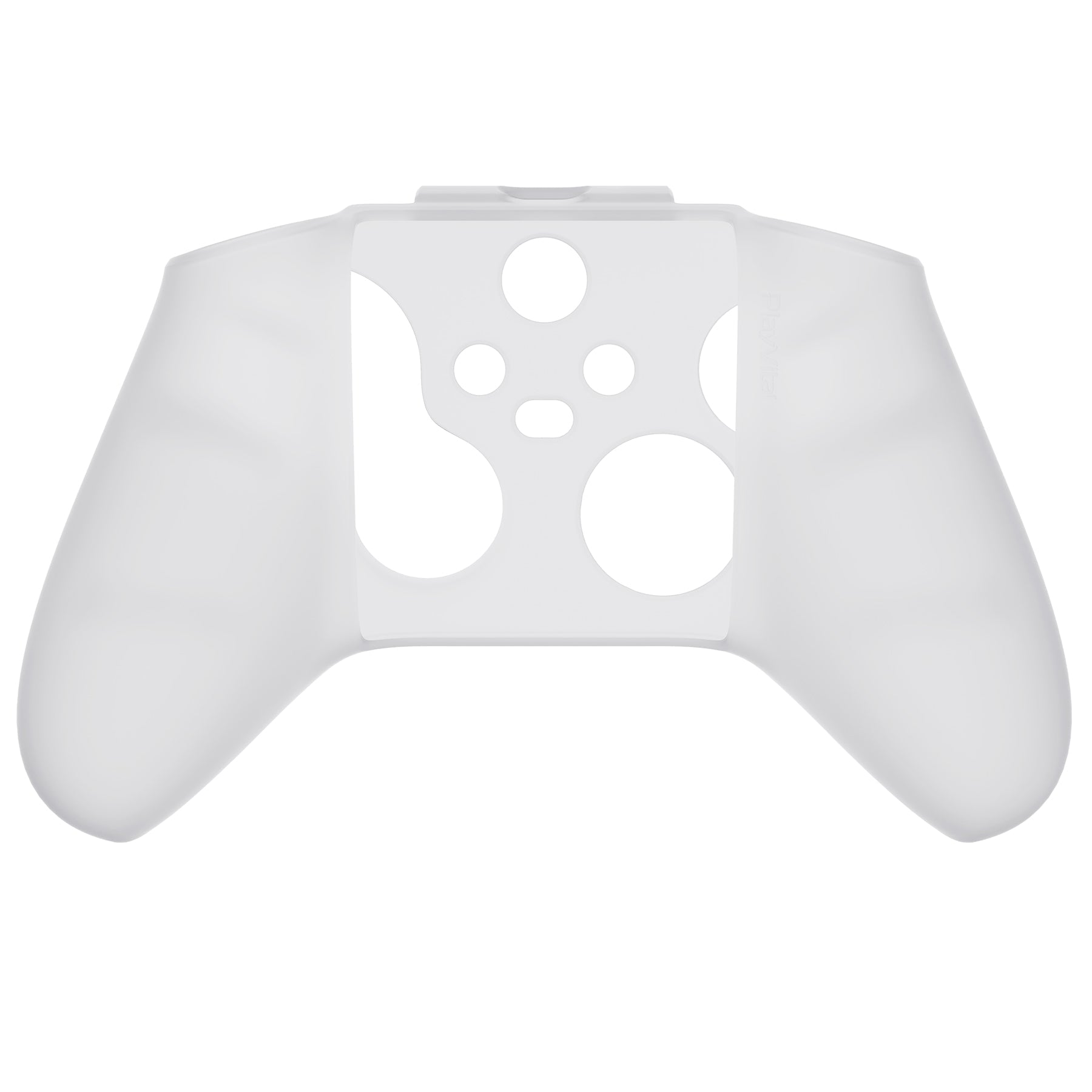 PlayVital Transparent Clear White Pure Series Anti-Slip Silicone Cover Skin for Xbox Series X/S Controller, Soft Rubber Case Protector for Xbox Series X/S Controller with Clear White Thumb Grip Caps - BLX3016 PlayVital