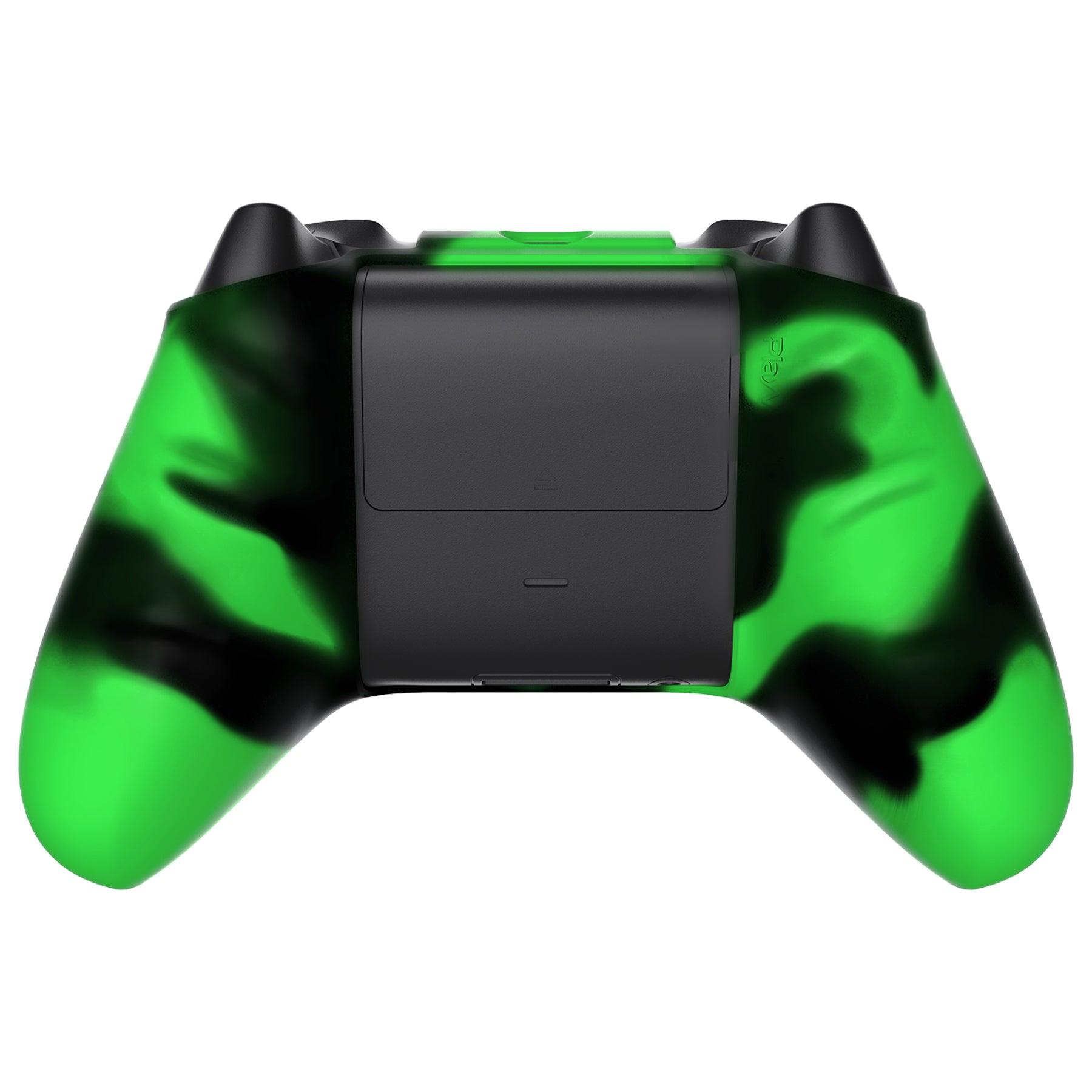 PlayVital Camouflage Soft Anti-Slip Silicone Cover for Xbox Series X Controller, Rubber Case Protector for Xbox Series S Controller with Black Thumb Grip Caps - Green & Black - BLX3023 PlayVital
