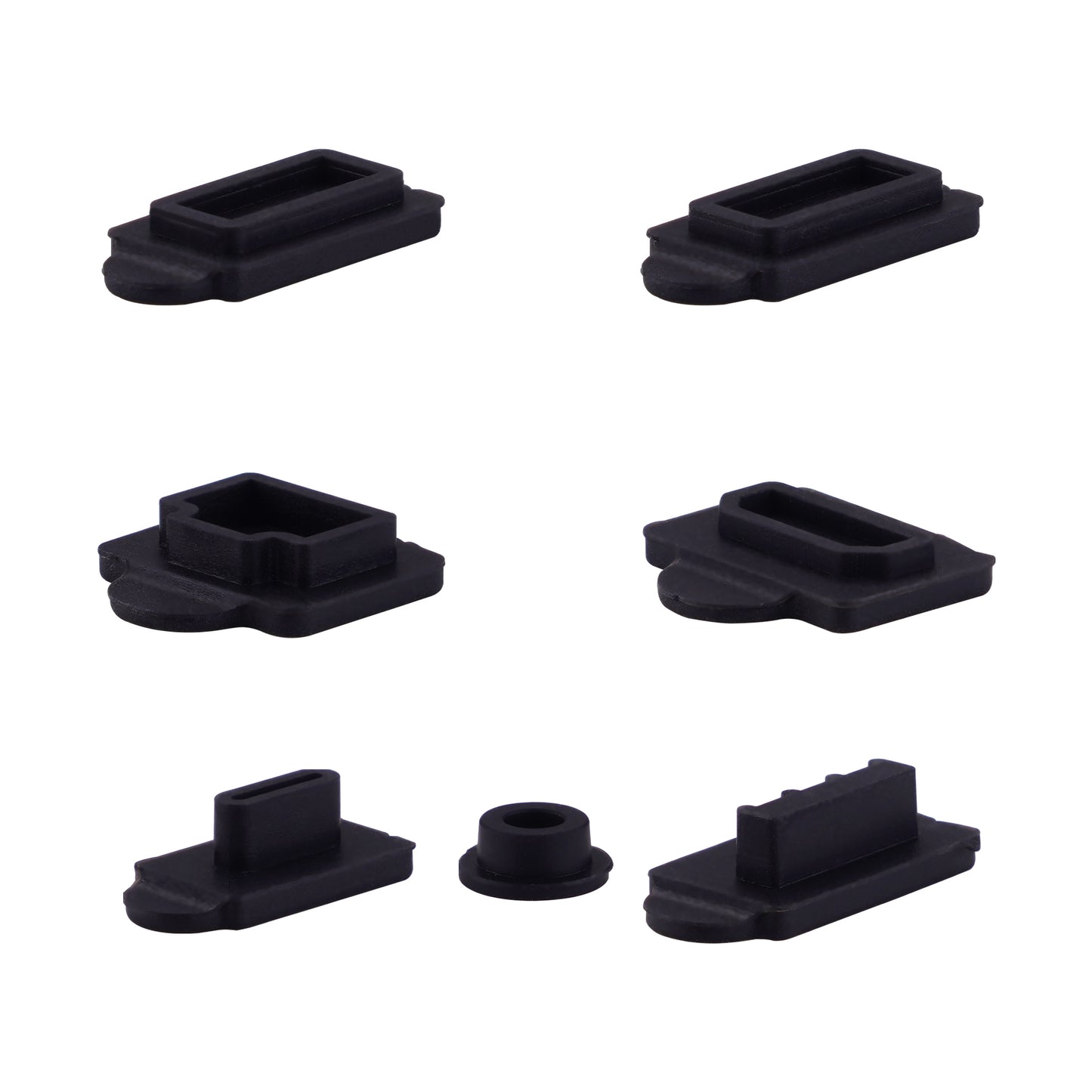 PlayVital Silicone Dust Plug Set for ps5 Console, USB HDMI Interface Type A/C LAN Port Dust Cover Stopper for ps5 Digital & Disc Edition Console, Dustproof Plug Accessories for ps5 Console - Black - CSPFM002 PlayVital
