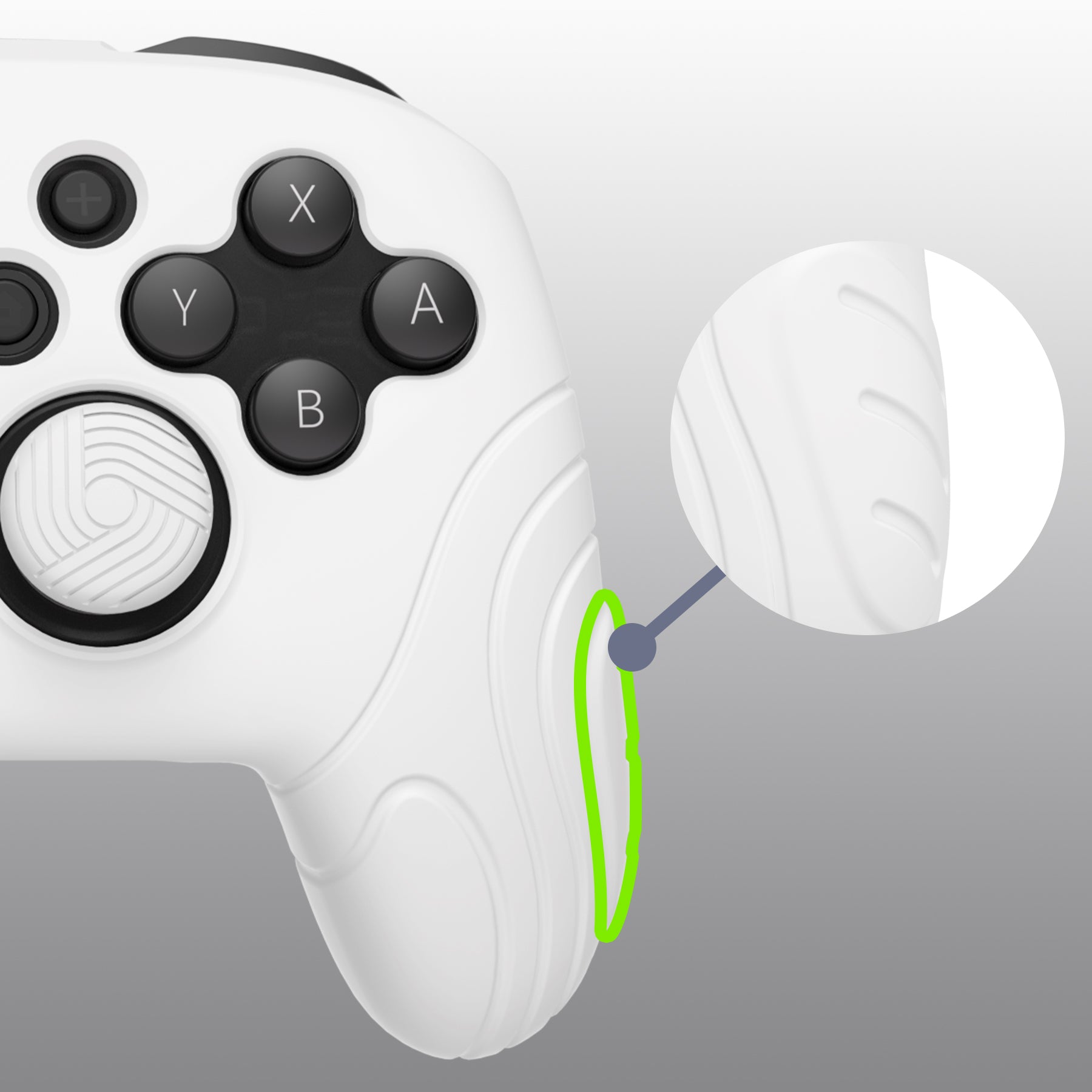 PlayVital Samurai Edition White Anti-Slip Controller Grip Silicone