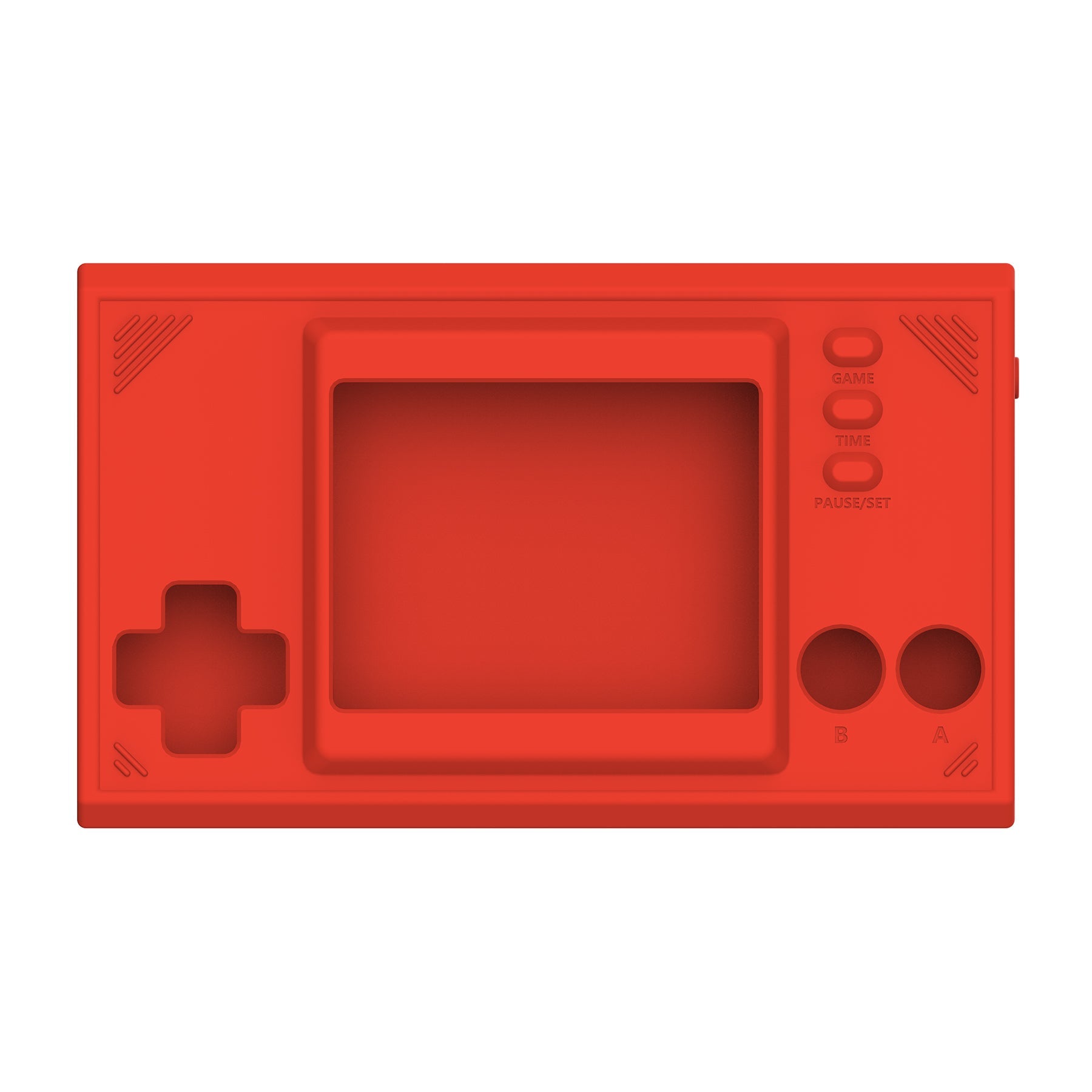 PlayVital Passion Red Silicone Cover Protective Case Skin for Game & Watch: Super Mario Bros with 2 Pcs Screen Protectors - GW004 PlayVital