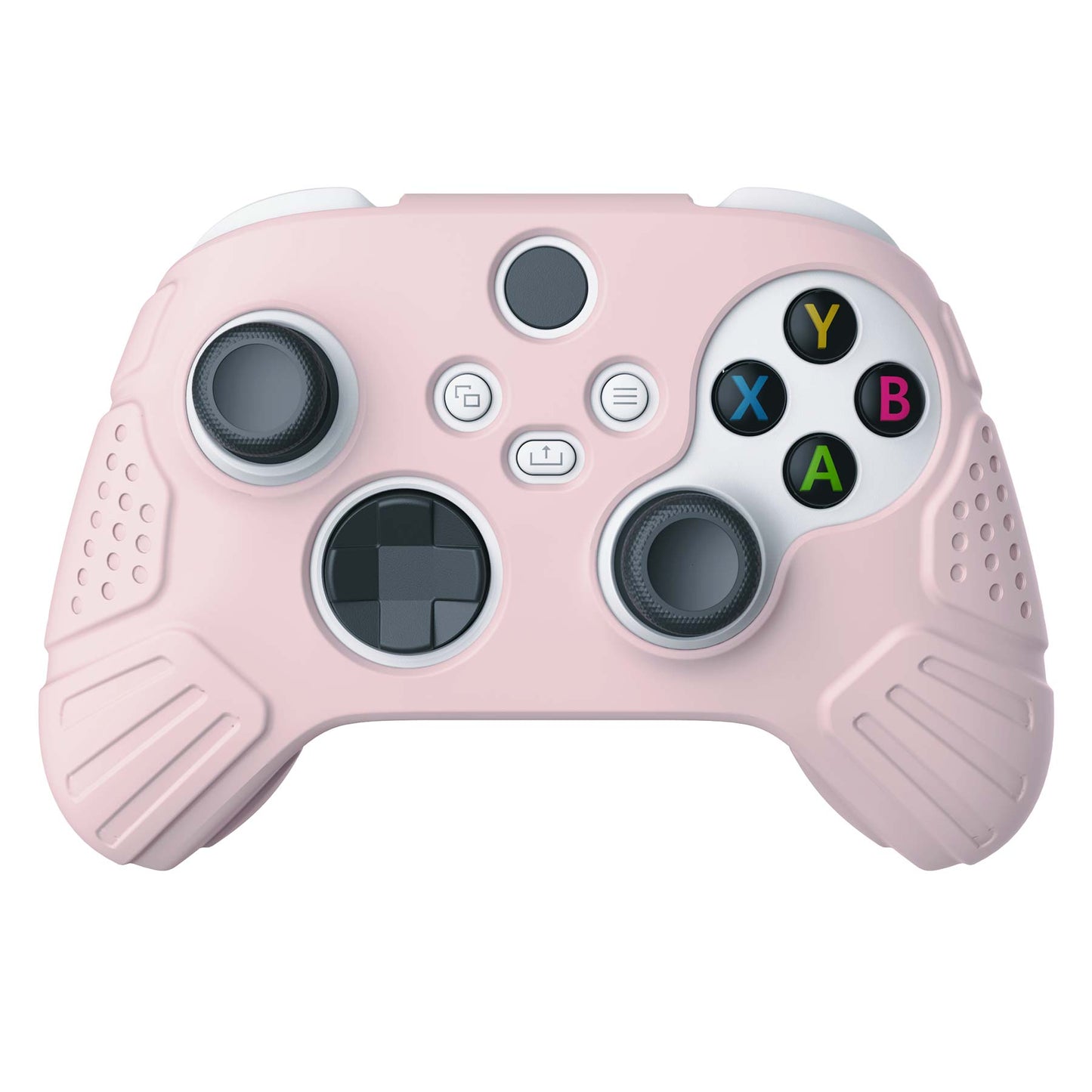 PlayVital Guardian Edition Pink Ergonomic Soft Anti-slip Controller Silicone Case Cover, Rubber Protector Skins with White Joystick Caps for Xbox Series S and Xbox Series X Controller - HCX3005 PlayVital