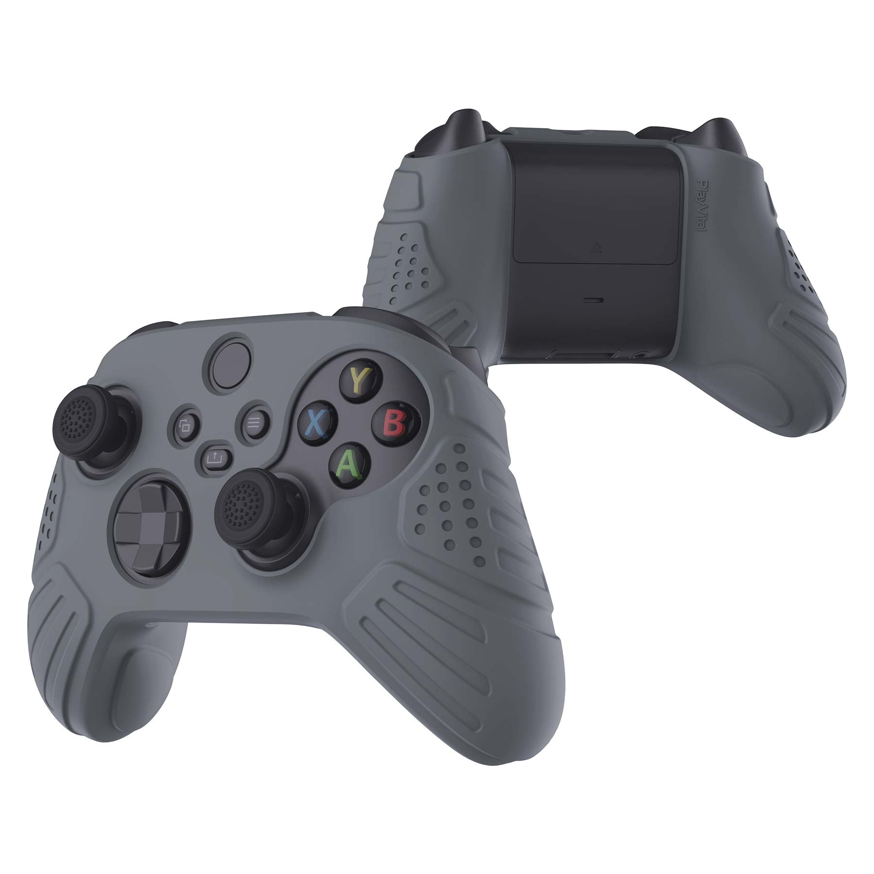 PlayVital Guardian Edition Gray Ergonomic Soft Anti-slip Controller Silicone Case Cover, Rubber Protector Skins with Black Joystick Caps for Xbox Series S and Xbox Series X Controller - HCX3006 PlayVital