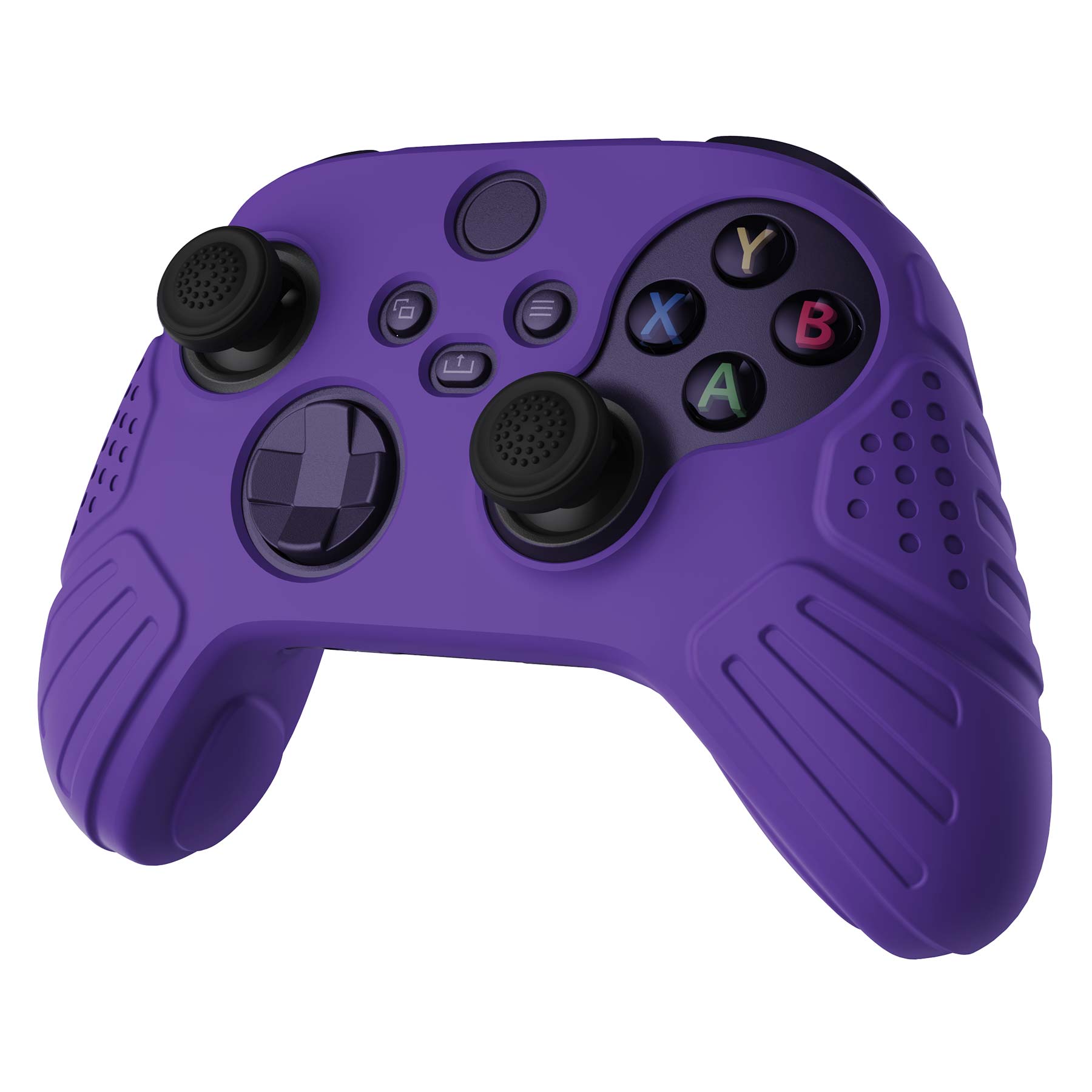 PlayVital Guardian Edition Purple Ergonomic Soft Anti-slip Controller Silicone Case Cover, Rubber Protector Skins with Black Joystick Caps for Xbox Series S and Xbox Series X Controller - HCX3007 PlayVital