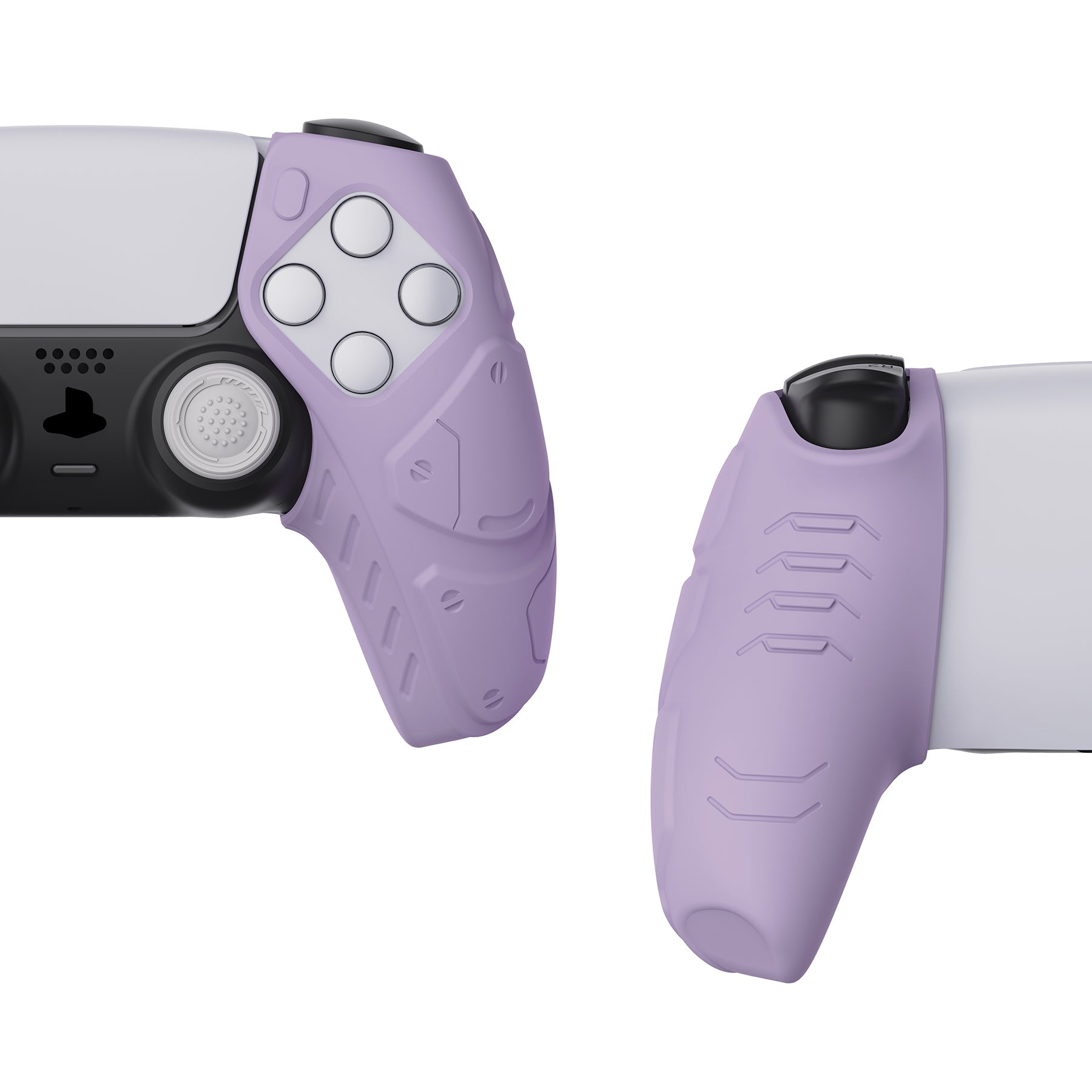 PlayVital Mecha Edition Mauve Purple Ergonomic Soft Controller Silicone Case Grips for PS5 Controller, Rubber Protector Skins with Thumbstick Caps for PS5 Controller - Compatible with Charging Station - JGPF008 PlayVital