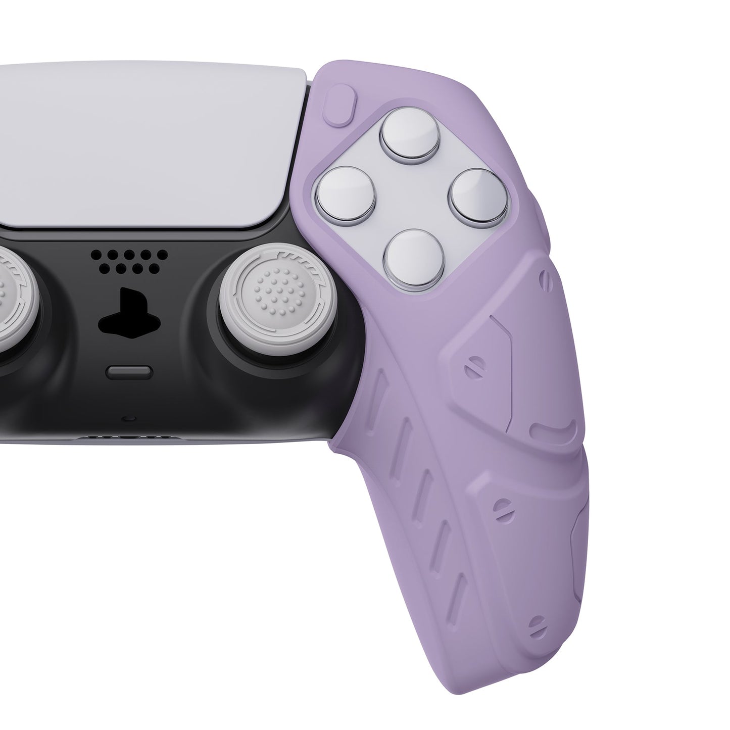 PlayVital Mecha Edition Mauve Purple Ergonomic Soft Controller Silicone Case Grips for PS5 Controller, Rubber Protector Skins with Thumbstick Caps for PS5 Controller - Compatible with Charging Station - JGPF008 PlayVital