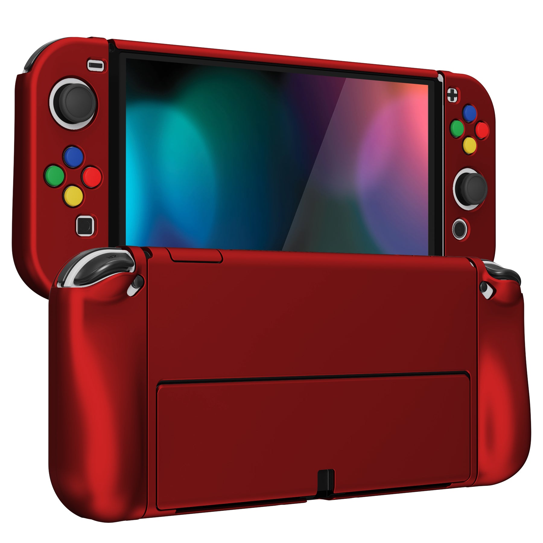 PlayVital AlterGrips Protective Slim Case for Nintendo Switch OLED,  Ergonomic Grip Cover for Joycon, Dockable Hard Shell for Switch OLED with  Thumb