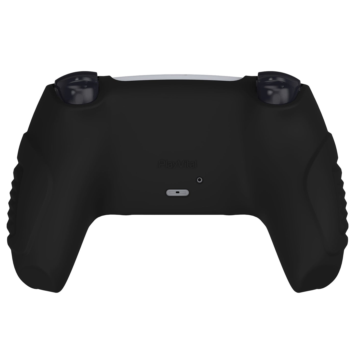 PlayVital Raging Warrior Edition Black Controller Protective Case Cover for PS5, Anti-slip Rubber Protector for PS5 Wireless Controller, Soft Silicone Skin for PS5 Controller with Thumbstick Cap - KZPF001 PlayVital
