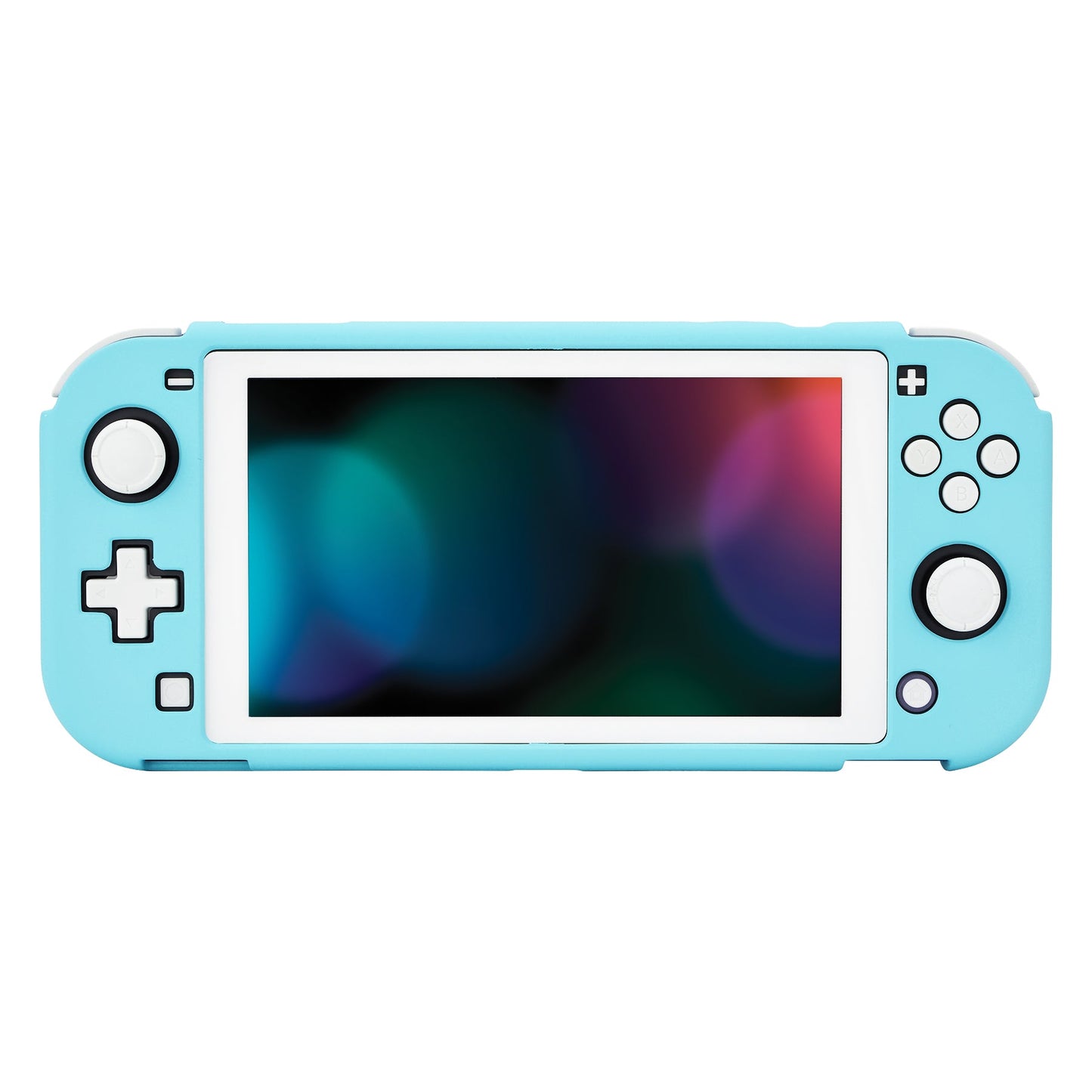 PlayVital Soft Touch Heaven Blue Customized Protective Grip Case for Nintendo Switch Lite, Hard Cover Protector for Nintendo Switch Lite - 1 x White Border Tempered Glass Screen Protector Included - LTP313 PlayVital