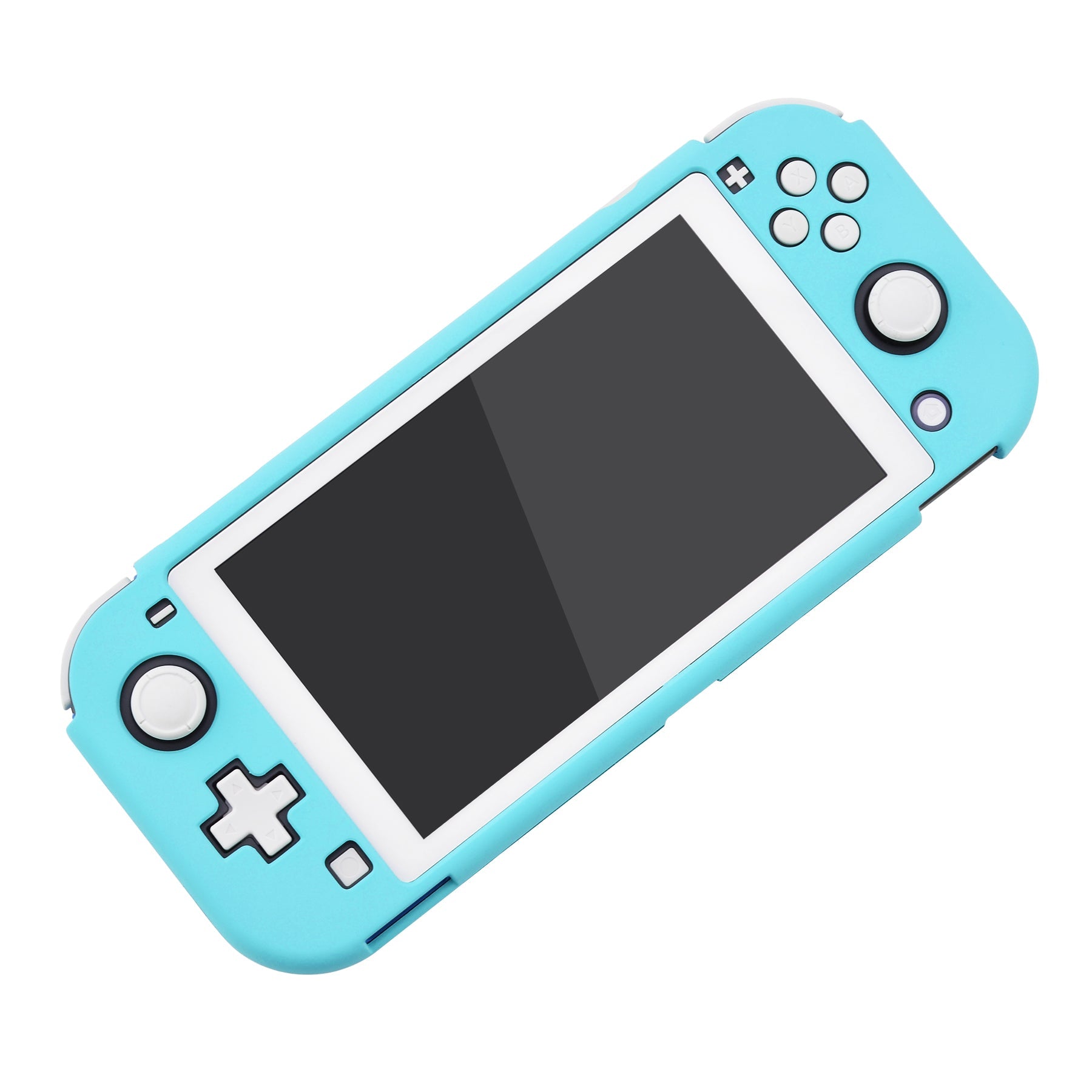 PlayVital Soft Touch Heaven Blue Customized Protective Grip Case for Nintendo Switch Lite, Hard Cover Protector for Nintendo Switch Lite - 1 x White Border Tempered Glass Screen Protector Included - LTP313 PlayVital