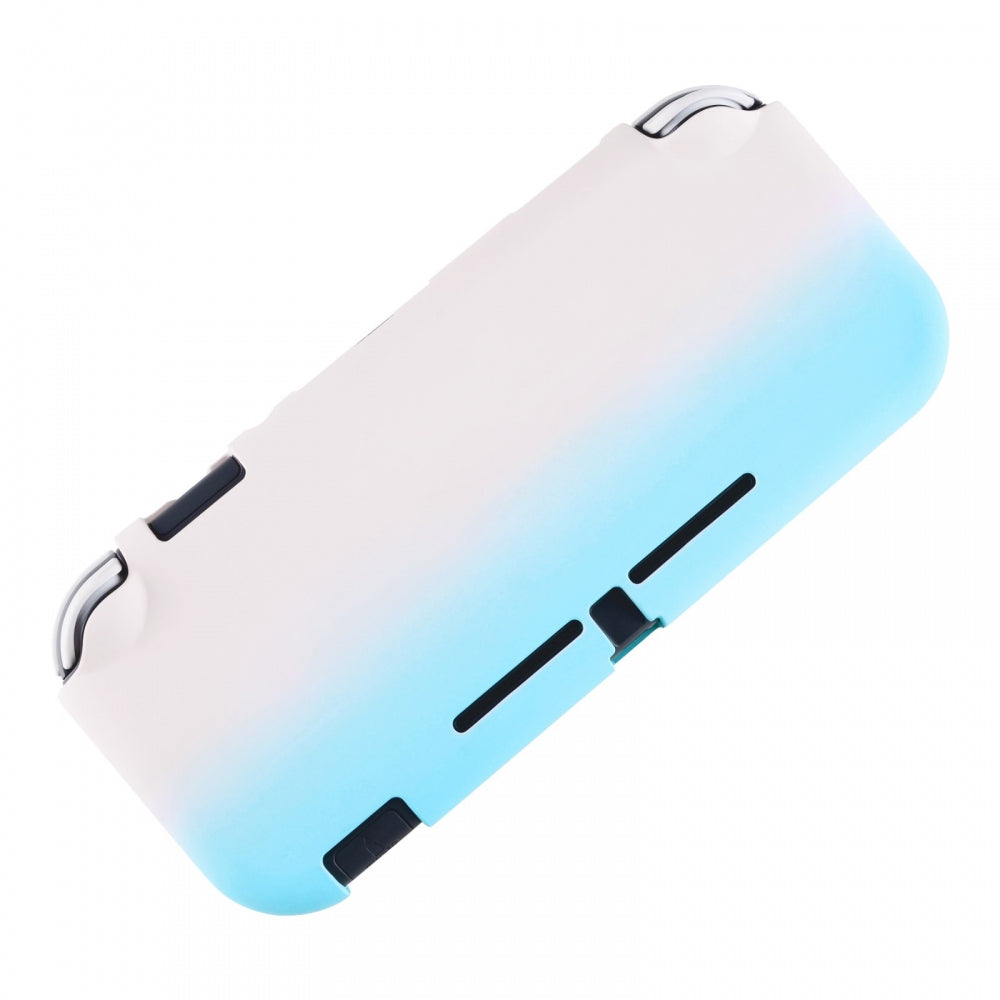 PlayVital Customized Protective Grip Case for Nintendo Switch Lite, Gradient Pink Blue Hard Cover for Nintendo Switch Lite - 1 x White Border Tempered Glass Screen Protector Included - LTP327 PlayVital