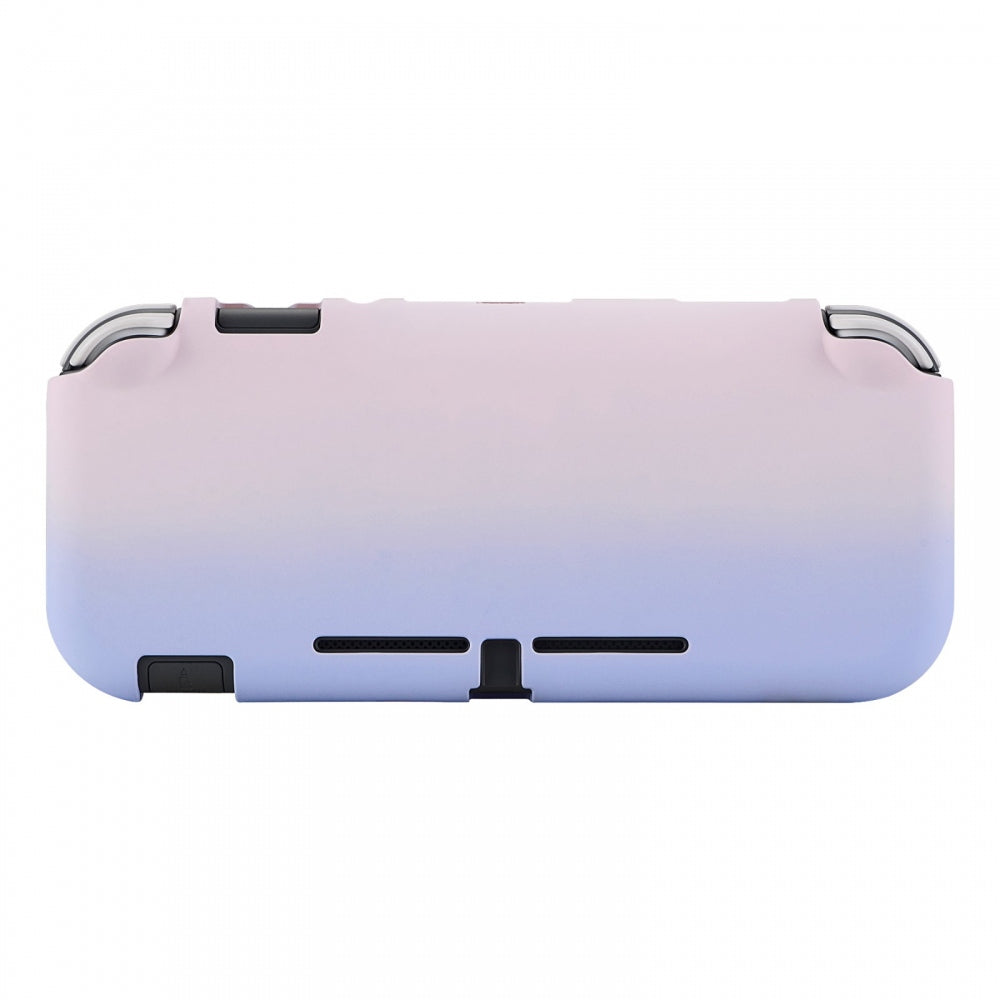 PlayVital Customized Protective Grip Case for Nintendo Switch Lite, Gradient Pink Violet Hard Cover for Nintendo Switch Lite - 1 x White Border Tempered Glass Screen Protector Included - LTP330 PlayVital