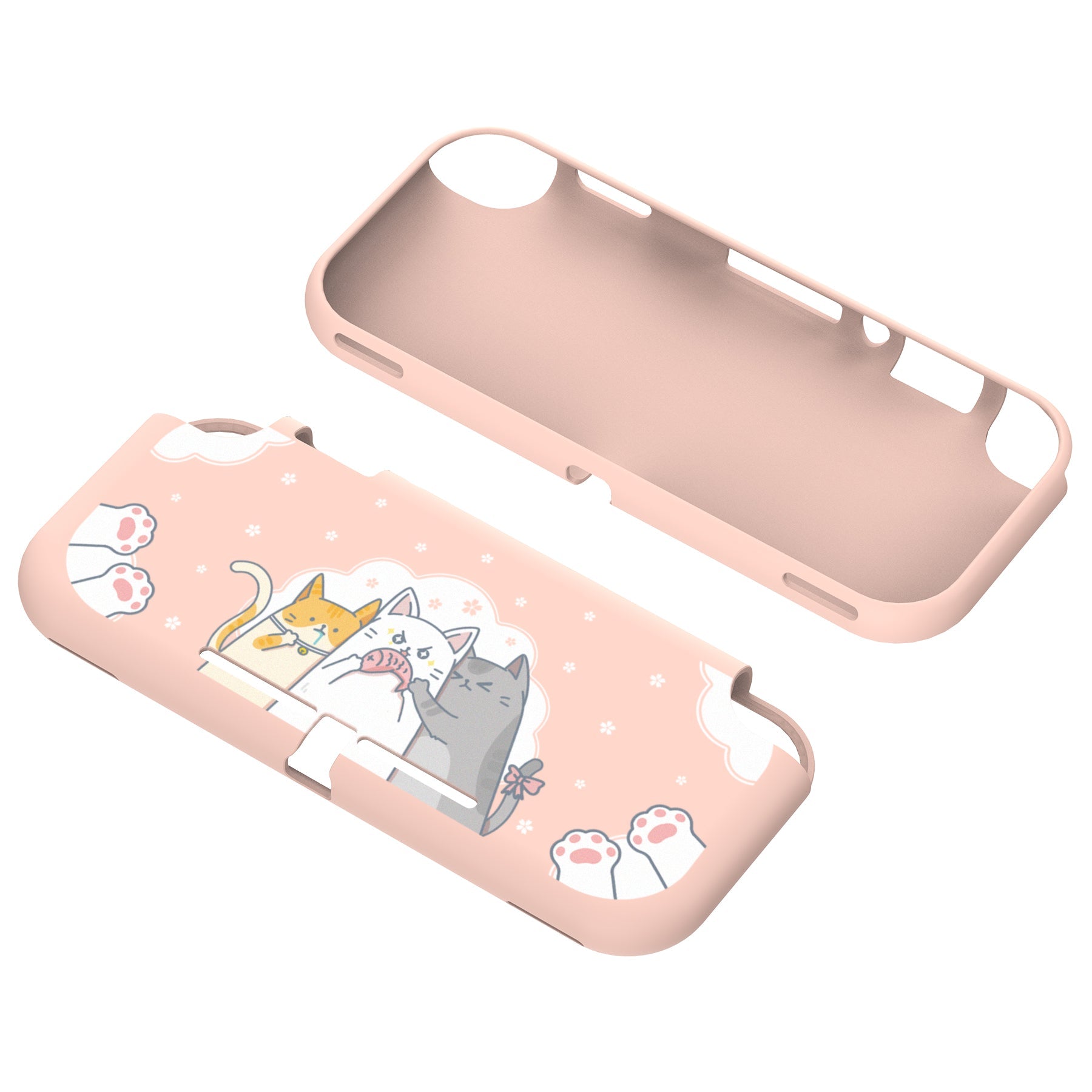 PlayVital Hungry Kitties Custom Protective Case for NS Switch Lite, Soft TPU Slim Case Cover for NS Switch Lite - LTU6006 PlayVital