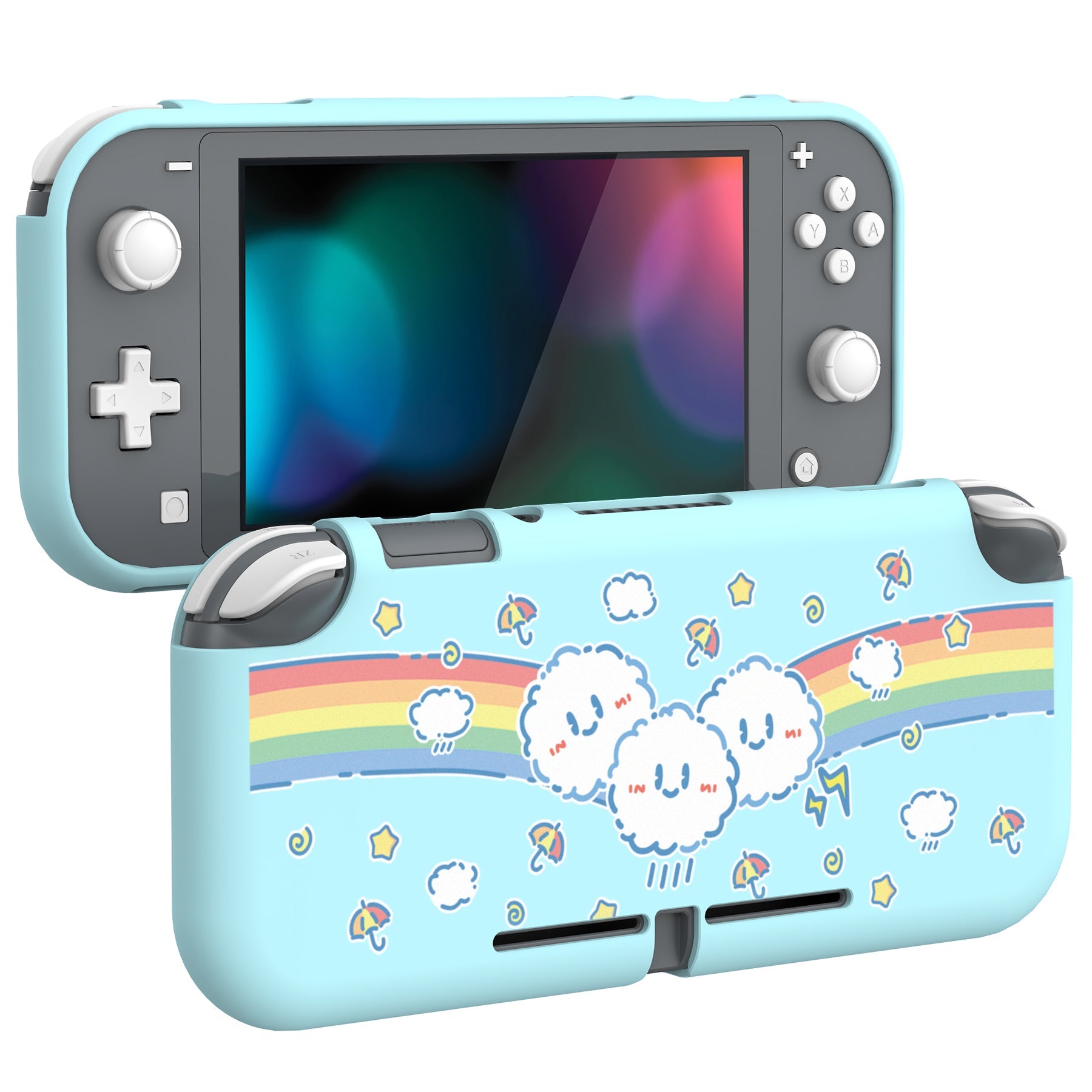 PlayVital Rainbow on Cloud Custom Protective Case for NS Switch Lite, Soft TPU Slim Case Cover for NS Switch Lite - LTU6008 PlayVital
