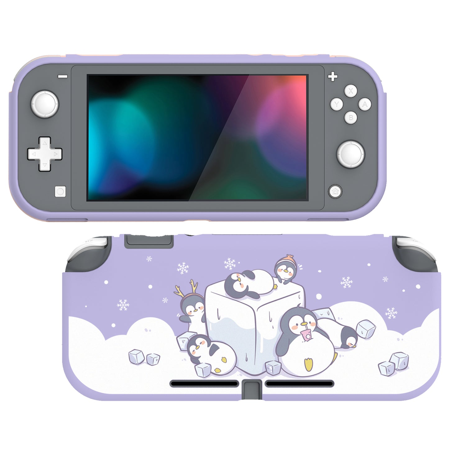 PlayVital Icy Cube Penguin Custom Protective Case for NS Switch Lite, Soft TPU Slim Case Cover for NS Switch Lite - LTU6009 PlayVital