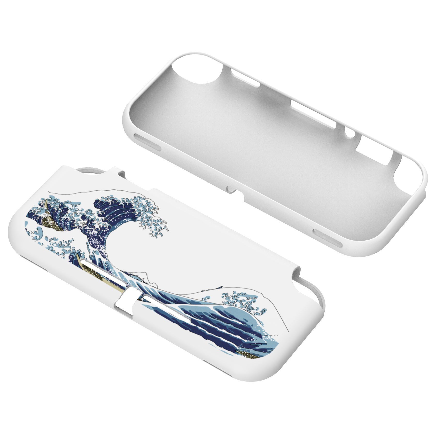 Nintendo Switch Lite Custom Shell Installed (Great Wave) with Carrying outlets Case