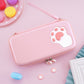 PlayVital Pink Switch Lite Travel Carrying Case, Cat Paw Hard Portable Pouch, Soft Velet Lining Carry Storage Bag for Nintendo Switch Lite w/ Thumb Grips 10 Game Cards Slots Inner Pocket - LTW001 PlayVital