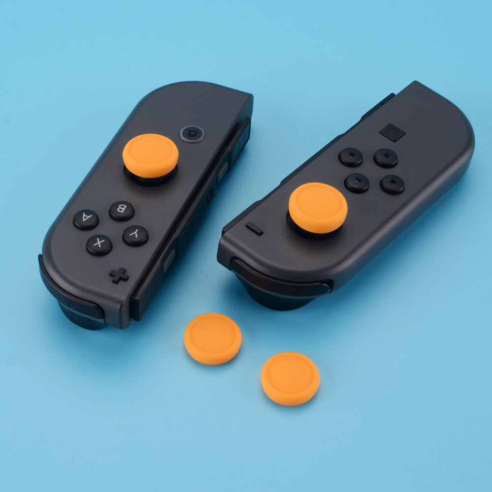 PlayVital Switch Joystick Caps, Switch Lite Thumb Stick Caps, Silicone Analog Cover for Switch OLED Joycon Thumb Grip Rocker Caps for Nintendo Switch Joy-Con Controller & Switch Lite & Switch OLED, 4 Pcs Caution Yellow - NJM1015 PlayVital
