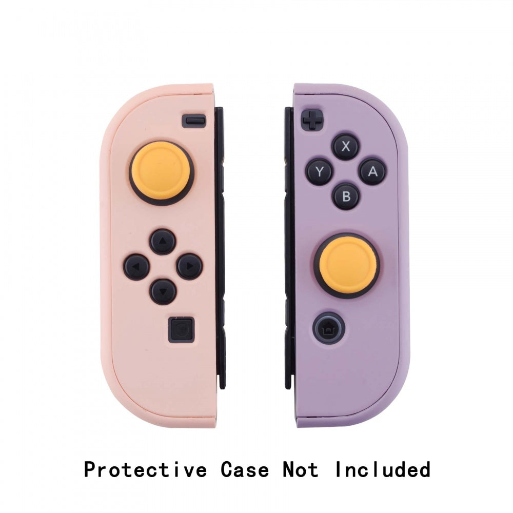 PlayVital Switch Joystick Caps, Switch Lite Thumb Stick Caps, Silicone Analog Cover for Switch OLED Joycon Thumb Grip Rocker Caps for Nintendo Switch Joy-Con Controller & Switch Lite & Switch OLED, 4 Pcs Caution Yellow - NJM1015 PlayVital