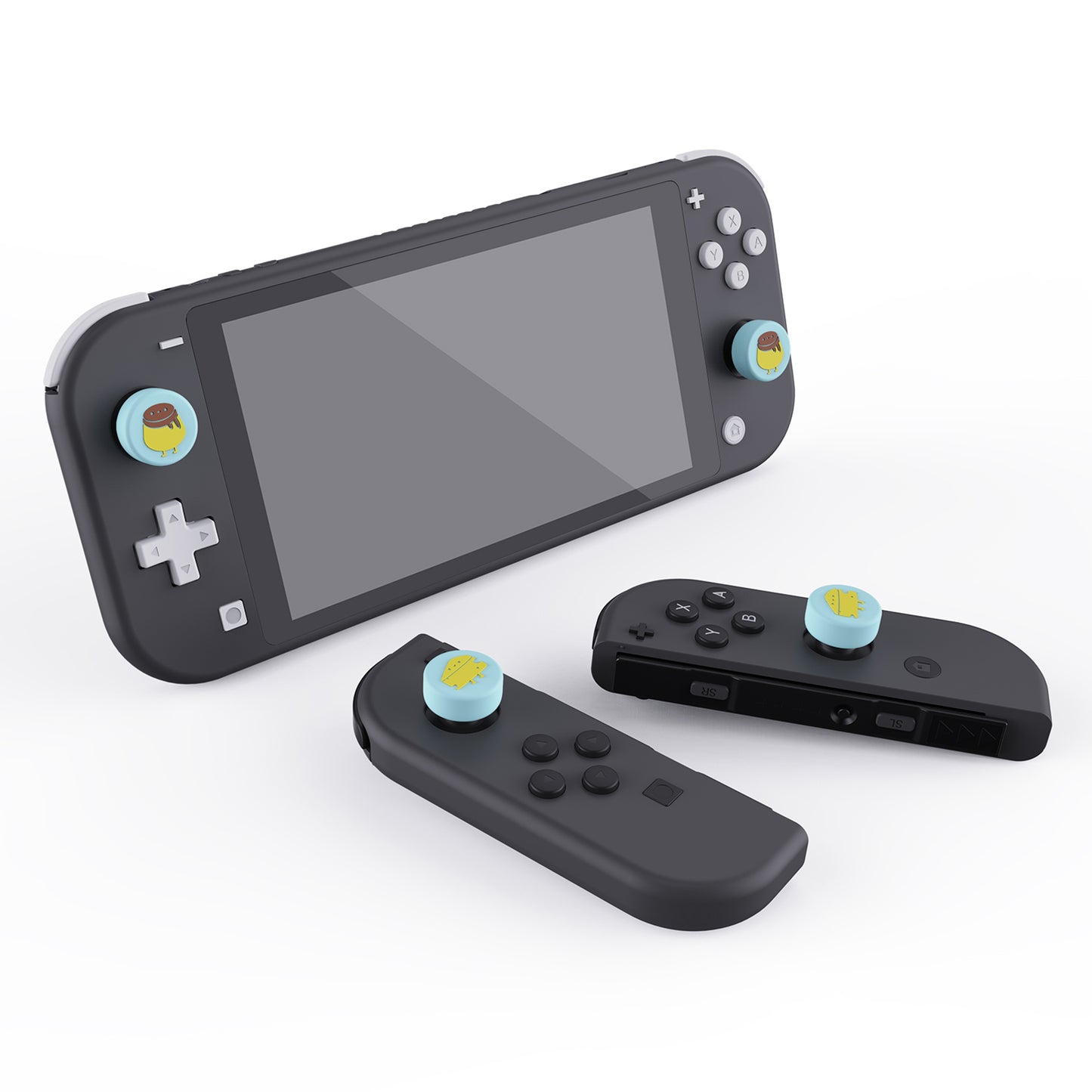 PlayVital Cheese & Pudding Cute Switch Thumb Grip Caps, Joystick Caps for Nintendo Switch Lite, Silicone Analog Cover Thumbstick Grips for Switch OLED Joycon - Heaven Blue - NJM1096 playvital