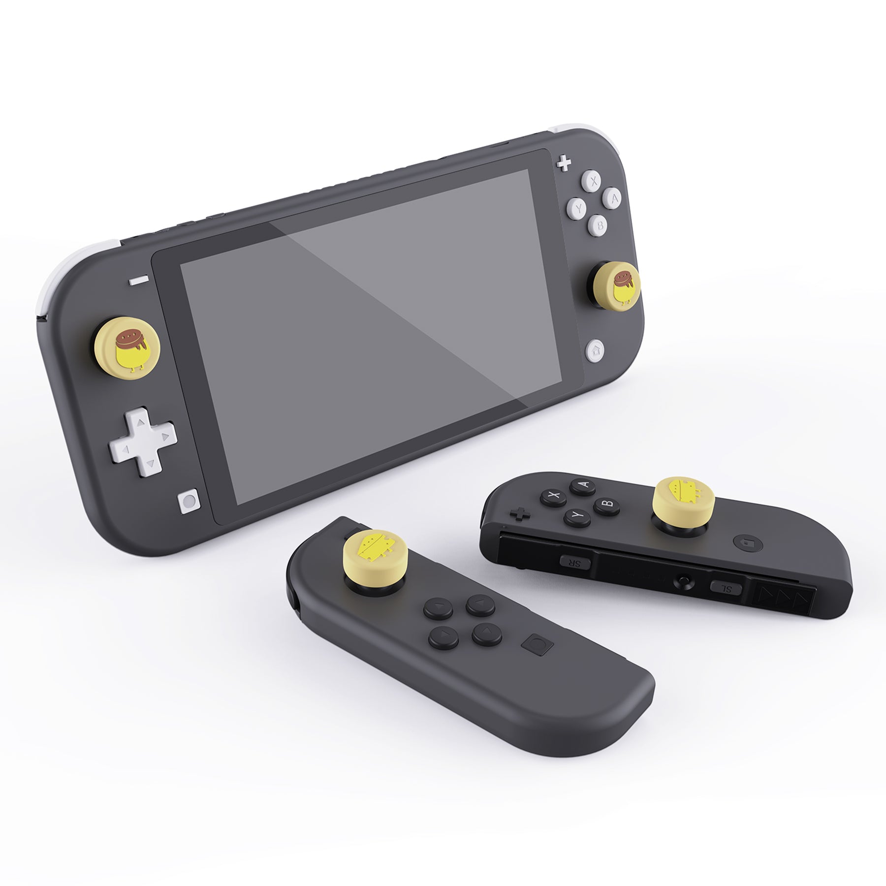 PlayVital Cheese & Pudding Cute Switch Thumb Grip Caps, Joystick Caps for Nintendo Switch Lite, Silicone Analog Cover Thumbstick Grips for Switch OLED Joycon - Cream Yellow - NJM1101 playvital