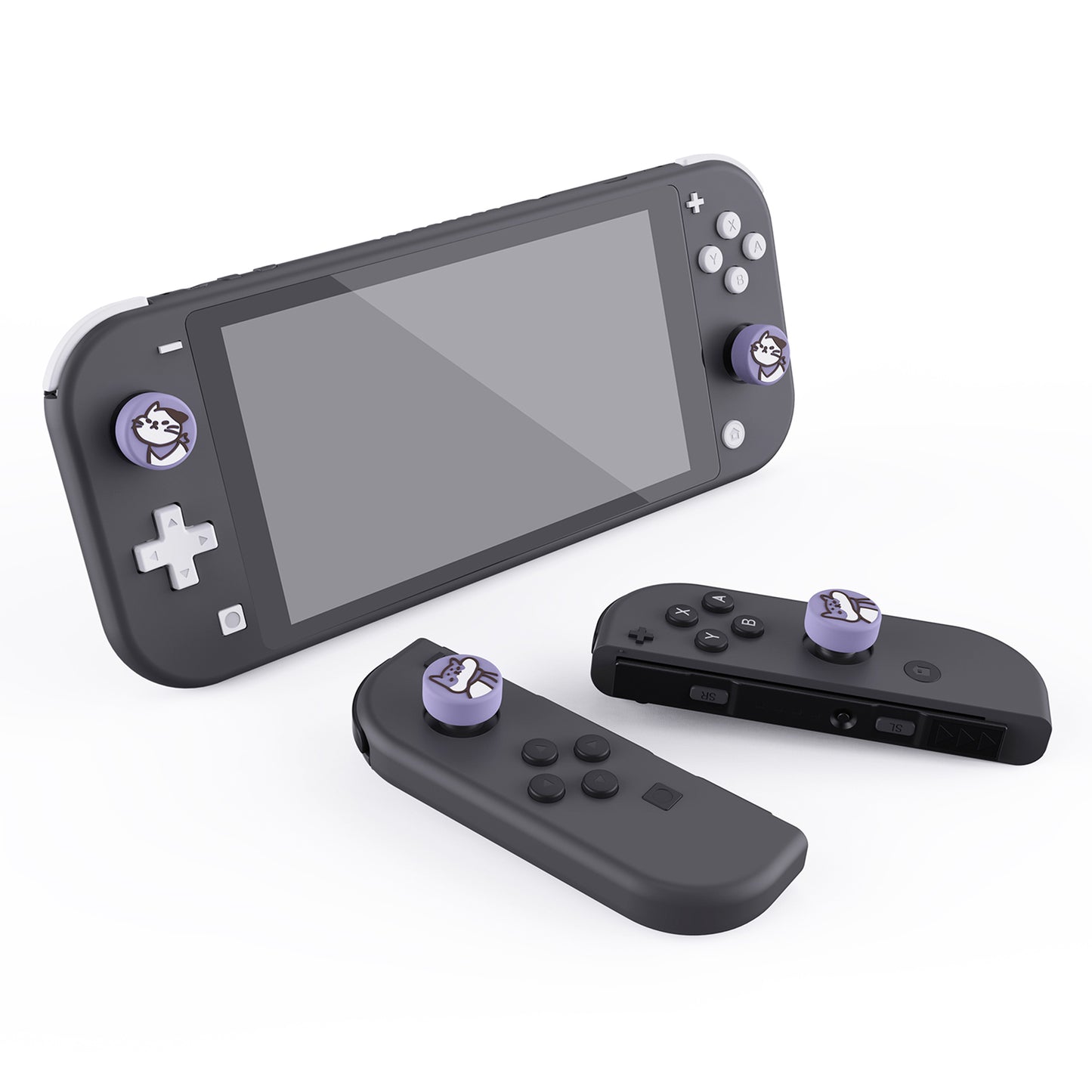 PlayVital Kitten & Doggie Cute Switch Thumb Grip Caps, Joystick Caps for Nintendo Switch Lite, Silicone Analog Cover Thumbstick Grips for Switch OLED Joycon - Light Violet - NJM1113 playvital