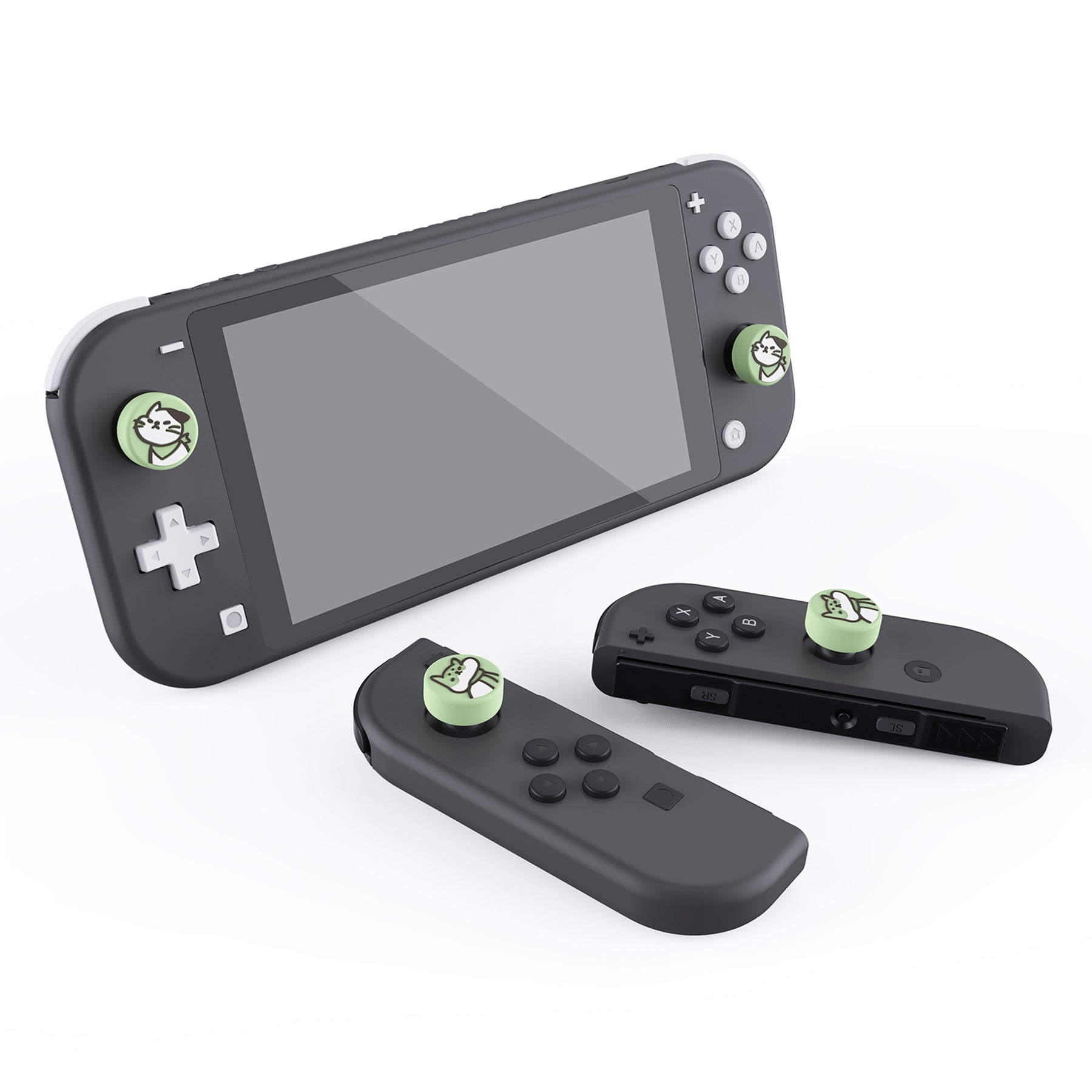 PlayVital Kitten & Doggie Cute Switch Thumb Grip Caps, Joystick Caps for Nintendo Switch Lite, Silicone Analog Cover Thumbstick Grips for Switch OLED Joycon - Matcha Green - NJM1116 playvital