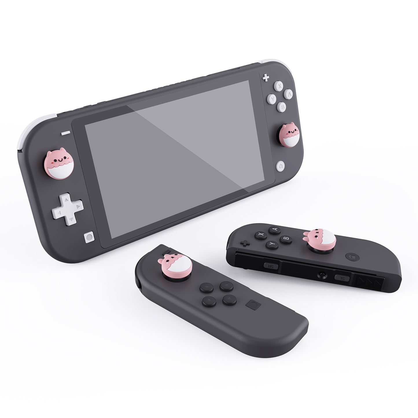 PlayVital Rabbit & Squirrel Cute Thumb Grip Caps for Nintendo Switch, Joystick Caps for Nintendo Switch Lite, Analog Cover Thumbstick Grips for OLED Joycon - Pale Red - NJM1119 playvital