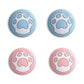 PlayVital Cat Paw Cute Switch Thumb Grip Caps, Joystick Caps for Nintendo Switch Lite, Silicone Analog Cover Thumb Stick Grips for Joy-Con Controller - Heaven Blue & Pale Red - NJM1126 playvital