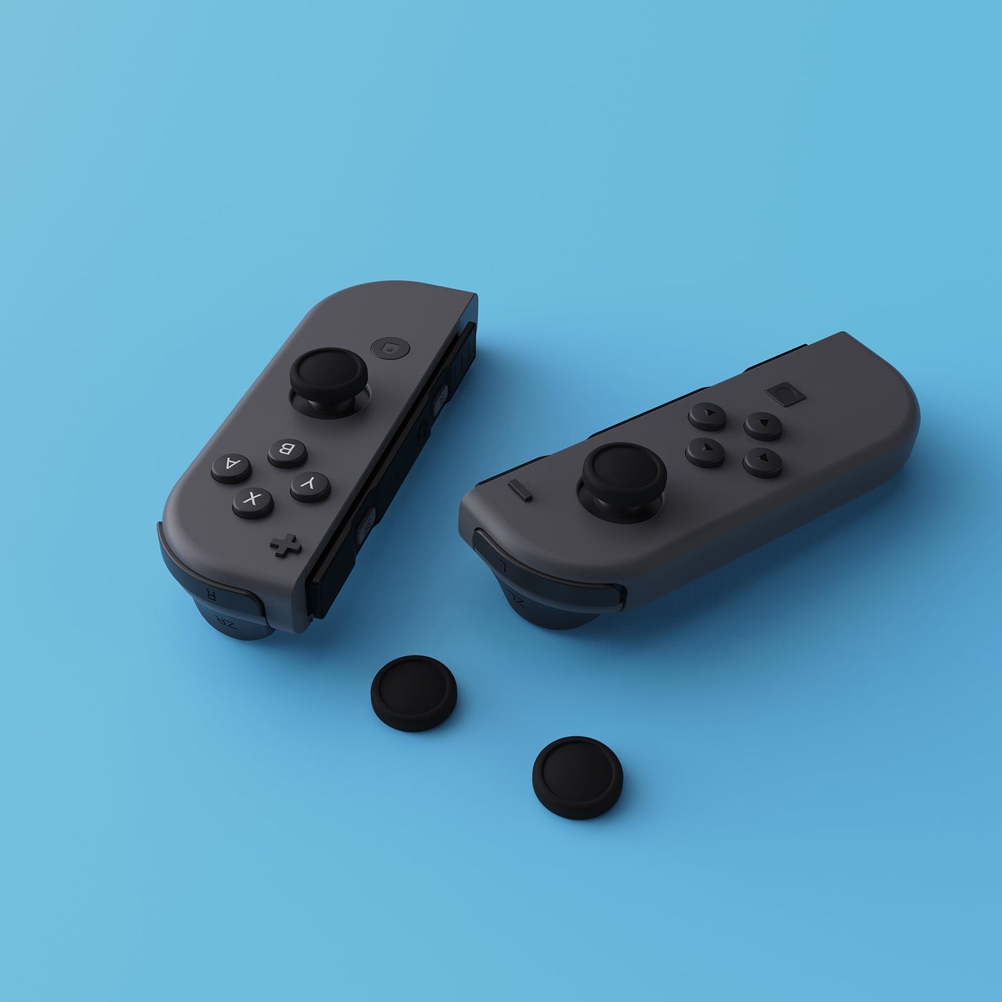 PlayVital Joystick Caps for NS, Thumbstick Caps for Switch Lite, Silicone Analog Cover for Switch OLED Joycon Thumb Grip Rocker Caps for Switch & Switch Lite & Switch OLED - Black- NJM1141 PlayVital