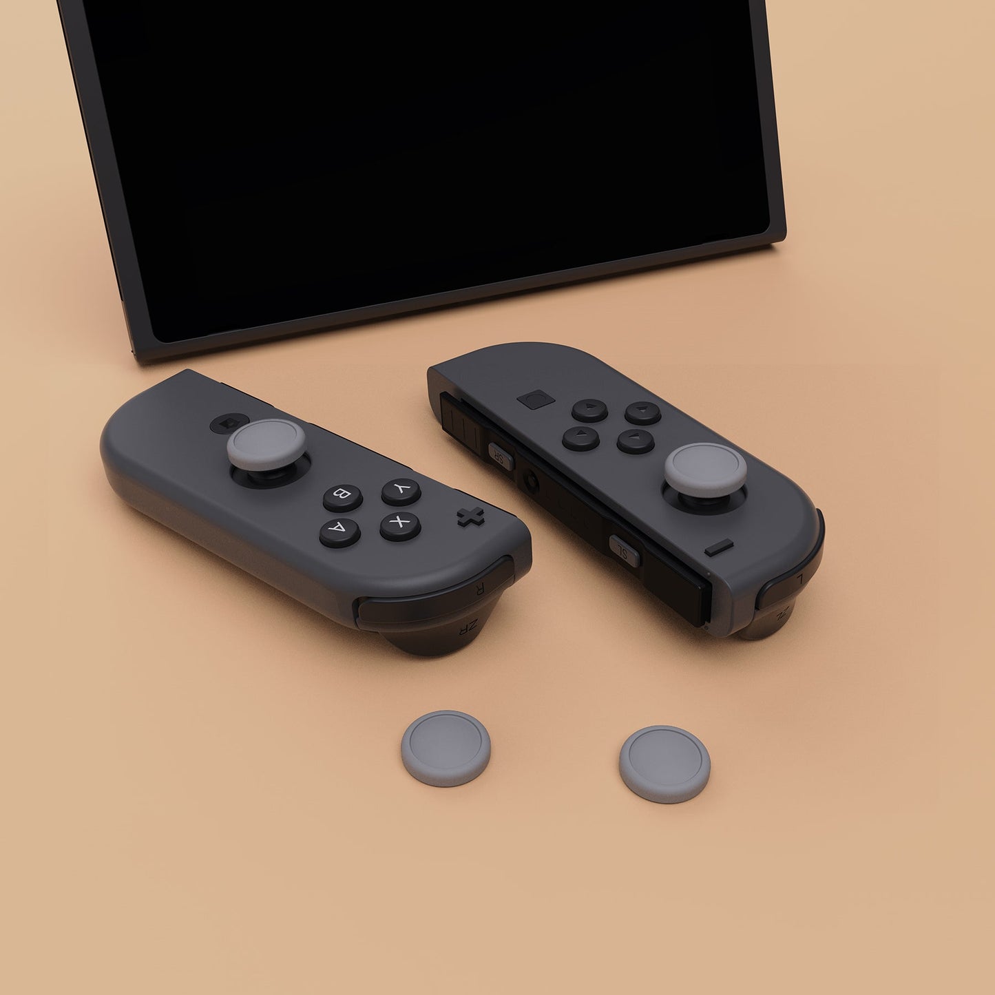 PlayVital Joystick Caps for NS, Thumbstick Caps for Switch Lite, Silicone Analog Cover for Switch OLED Joycon Thumb Grip Rocker Caps for Switch & Switch Lite & Switch OLED - Gray- NJM1142 PlayVital