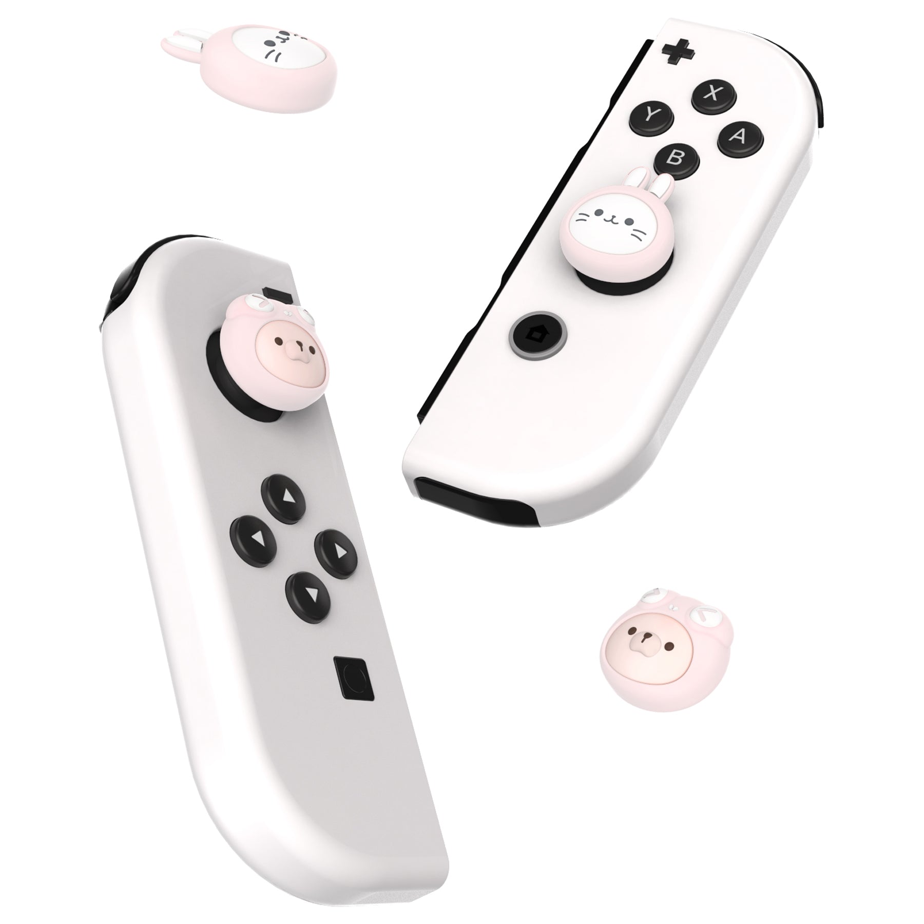 PlayVital Cosplaying Kitten & Puppy Joystick Caps for NS Switch, Thumbstick Caps for NS Switch Lite, Analog Cover for NS Switch OLED Joycon Thumb Grip Caps for NS Switch & NS Switch Lite & NS Switch OLED -Millennial Pink - NJM1173 playvital