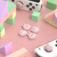 PlayVital Joystick Caps for Nintendo Switch, Thumbstick Caps for Switch Lite, Analog Cover Joycon Thumb Grip Caps for Switch & Switch Lite & Switch OLED - Chubby Bear & Smiley Bunny Pink - NJM1176 playvital