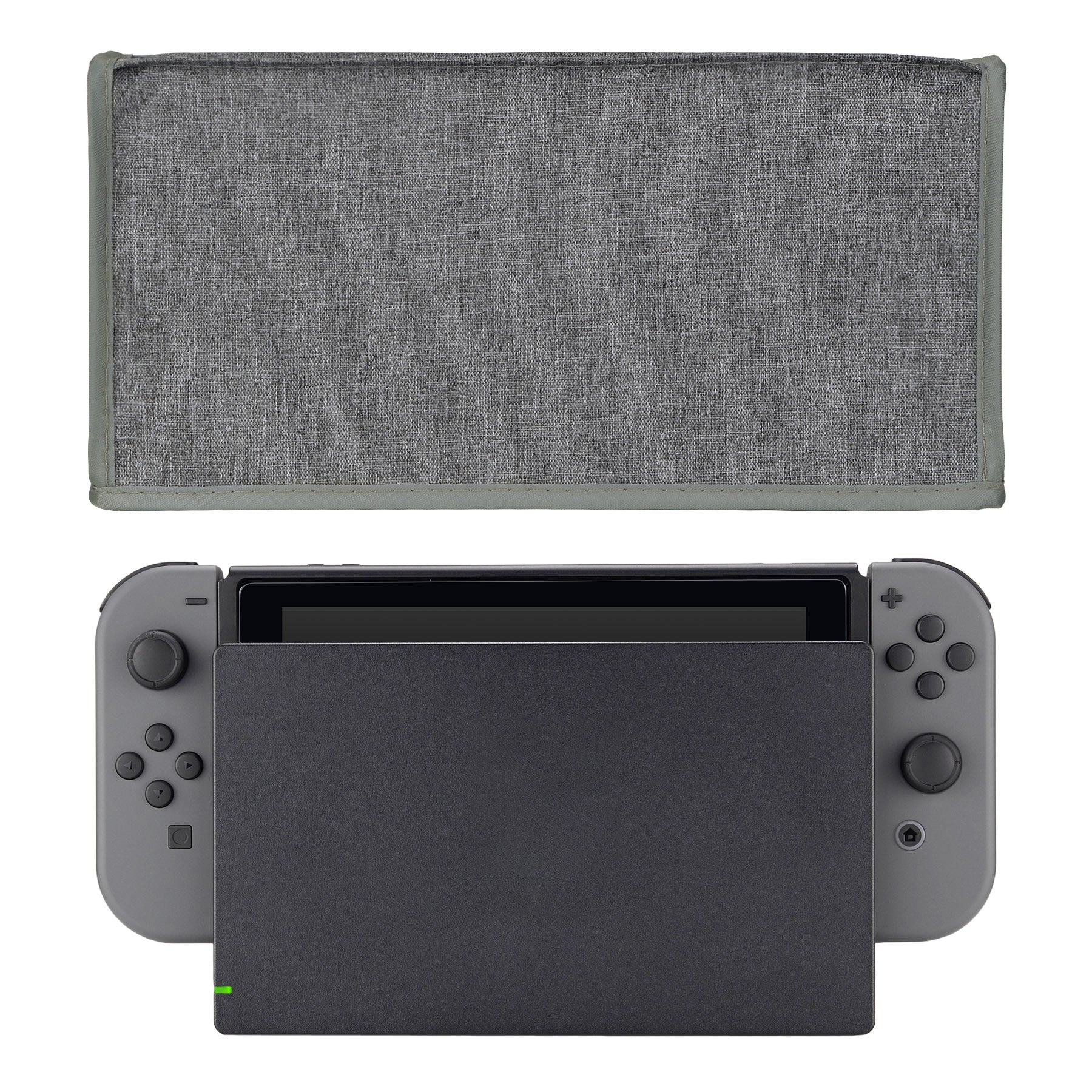PlayVital Gray Nylon Dust Cover, Soft Neat Lining Dust Guard, Anti Scratch Waterproof Cover Sleeve for NS Switch & Switch OLED Charging Dock - NTA8002 PlayVital