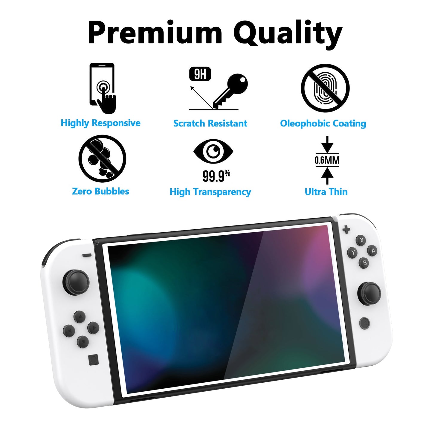 Wiki VALLEY Screen Protector for Nintendo Switch OLED 2021, Tempered Glass  Screen Protector with PC Frame, HD Clear Anti-Scratch Protector, Full Cover  for Nintendo Switch, White : : PC & Video Games