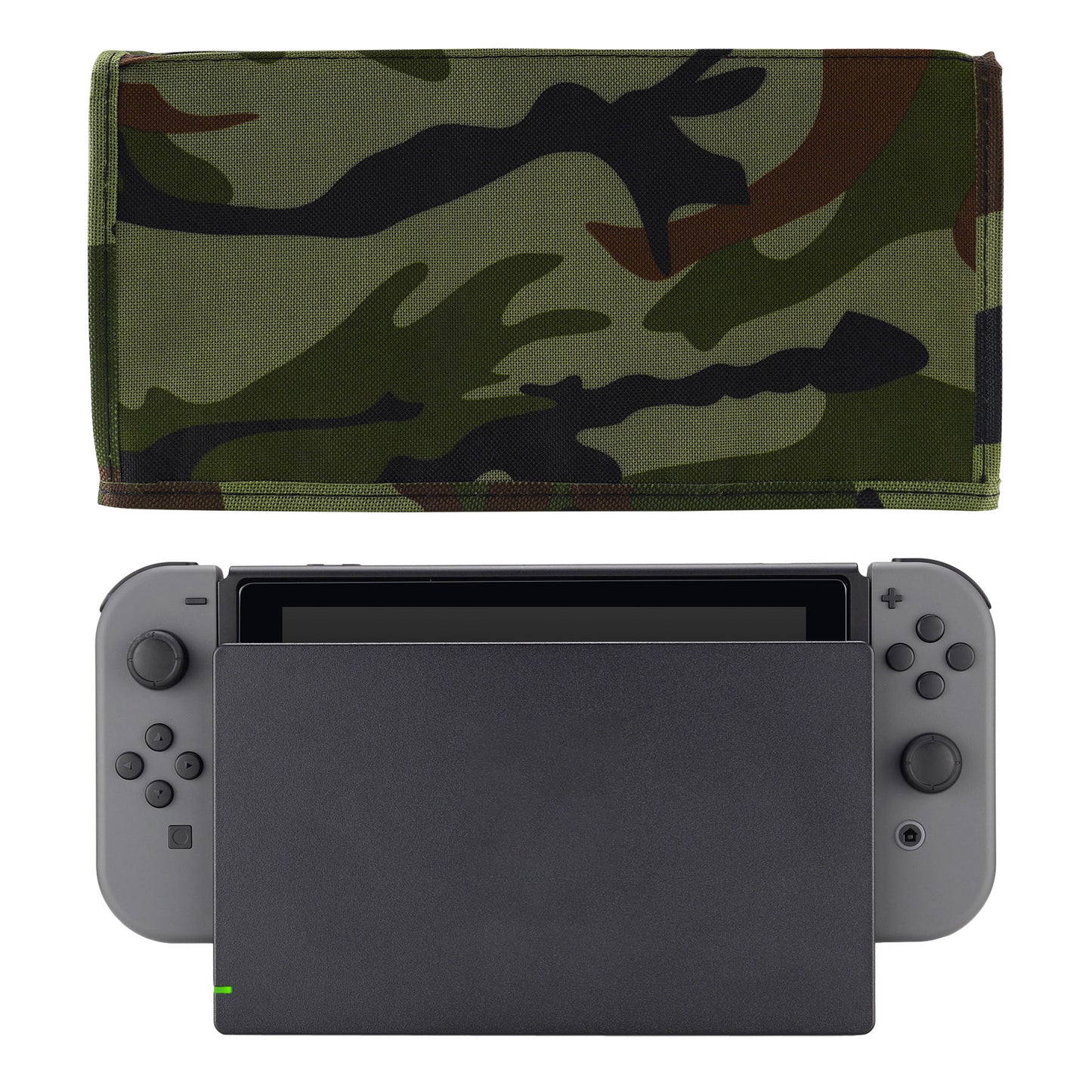 PlayVital Forest Camouflage Nylon Dust Cover, Soft Neat Lining Dust Guard, Anti Scratch Waterproof Cover Sleeve for NS Switch & Switch OLED Charging Dock - NTA8006 PlayVital