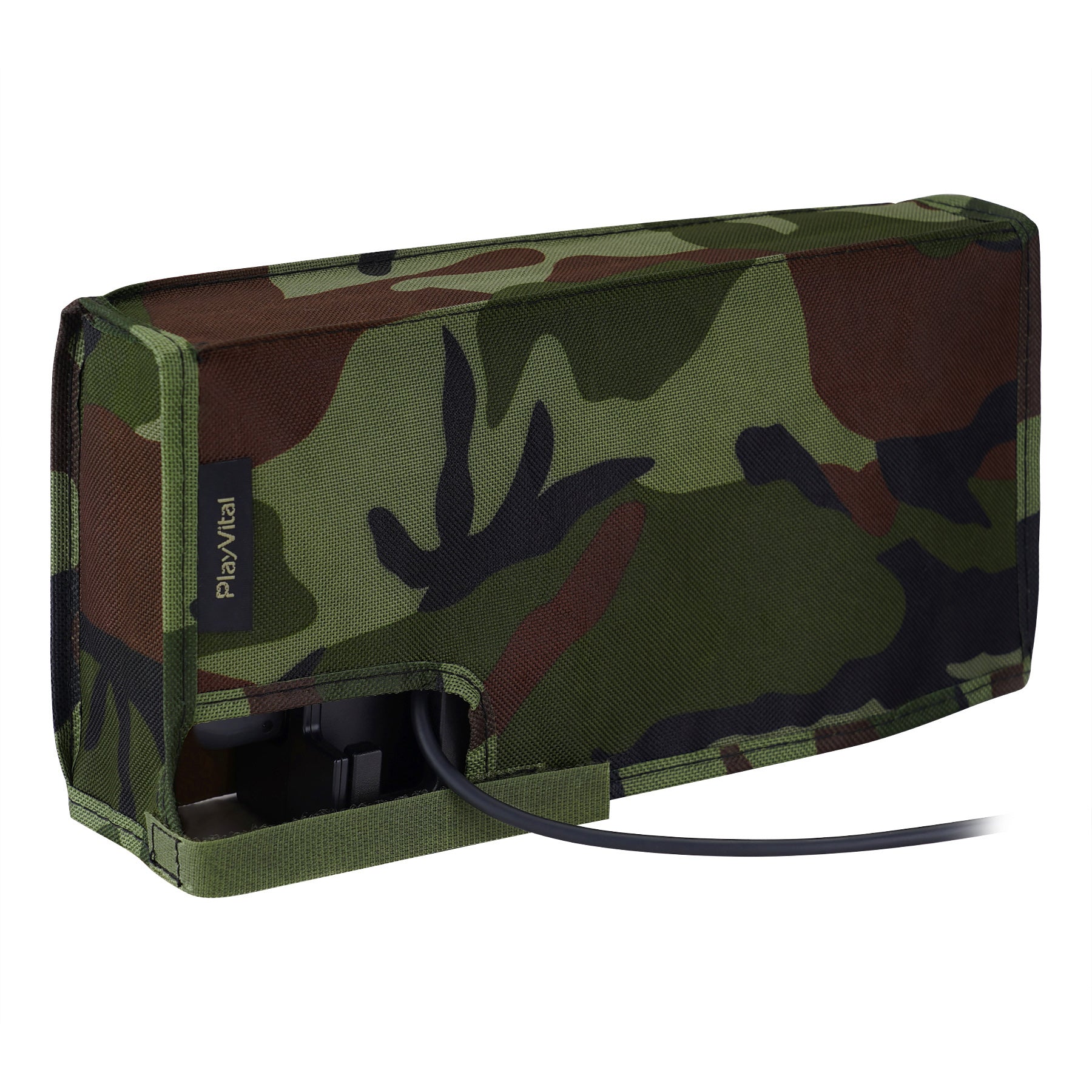 PlayVital Forest Camouflage Nylon Dust Cover, Soft Neat Lining Dust Guard, Anti Scratch Waterproof Cover Sleeve for NS Switch & Switch OLED Charging Dock - NTA8006 PlayVital