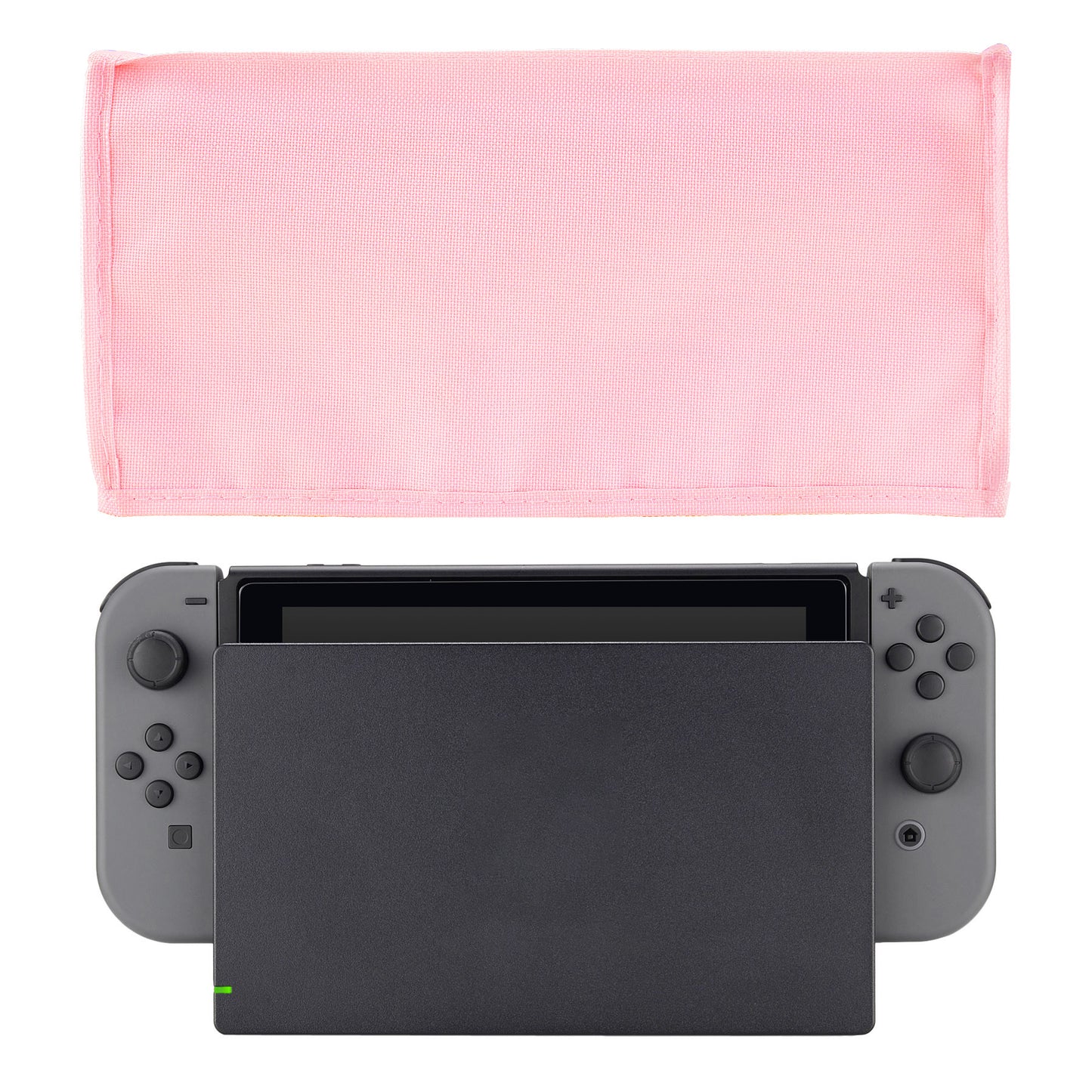 PlayVital Nylon Dust Cover, Soft Neat Lining Dust Guard, Anti Scratch Waterproof Cover Sleeve for Nintendo Switch & Switch OLED Charging Dock - Cherry Blossoms Pink - NTA8008 PlayVital