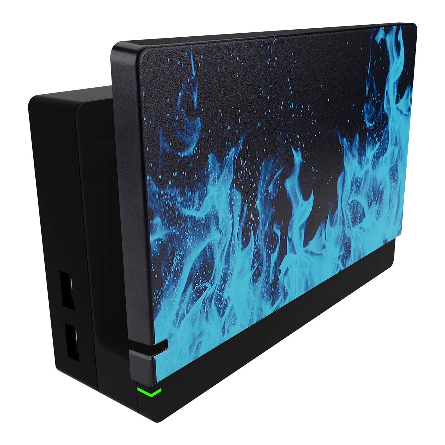 PlayVital Blue Flame Patterned Custom Protective Case for NS Switch Charging Dock, Dust Anti Scratch Dust Hard Cover for NS Switch Dock - Dock NOT Included - NTG7002 PlayVital
