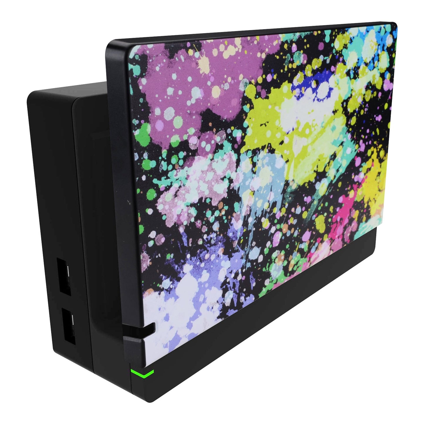 PlayVital Watercolour Splash Patterned Custom Protective Case for NS Switch Charging Dock, Dust Anti Scratch Dust Hard Cover for NS Switch Dock - Dock NOT Included - NTG7006 PlayVital