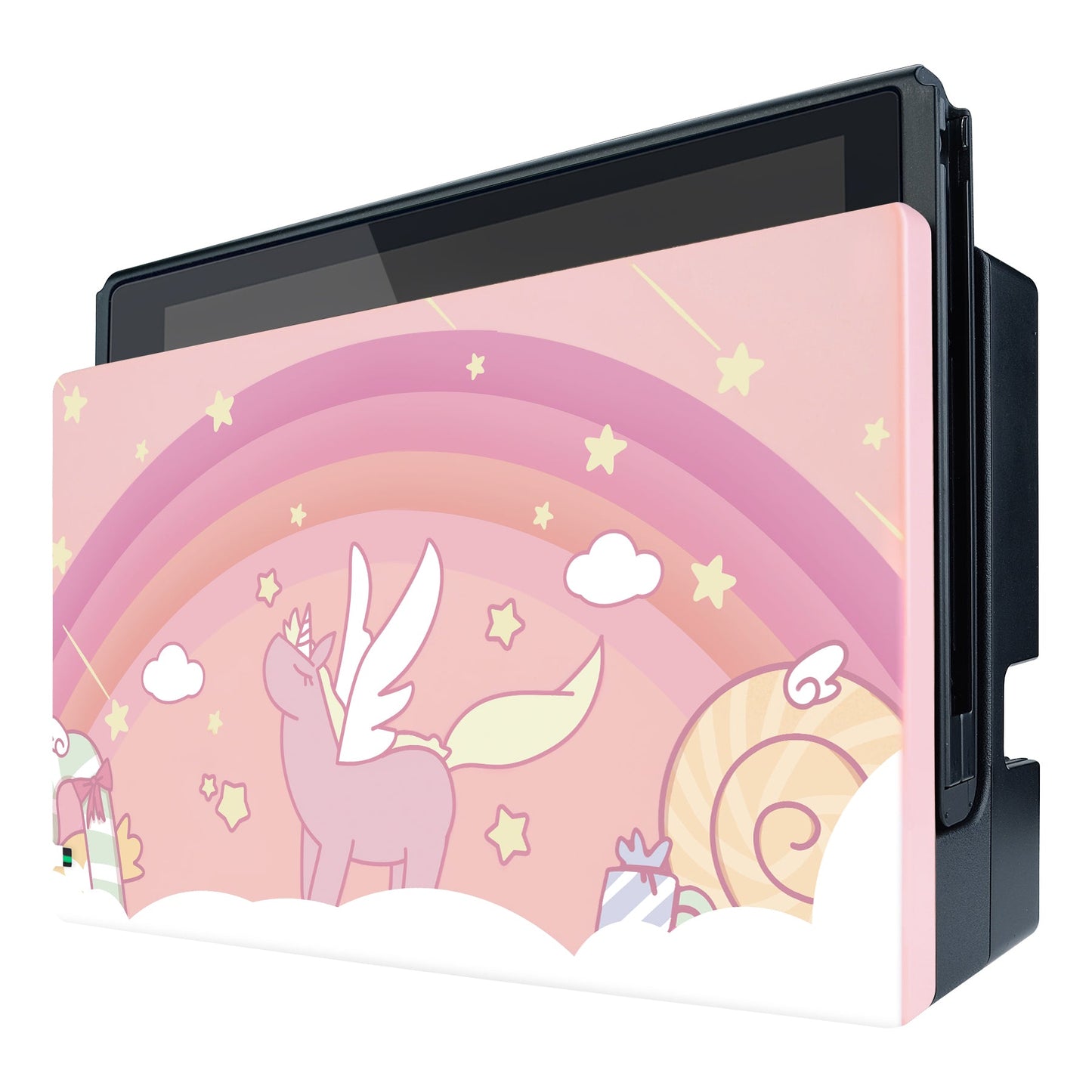 PlayVital Candy Rainbow Unicorn Patterned Custom Protective Case for NS Switch Charging Dock, Dust Anti Scratch Dust Hard Cover for NS Switch Dock - Dock NOT Included - NTG7007 PlayVital