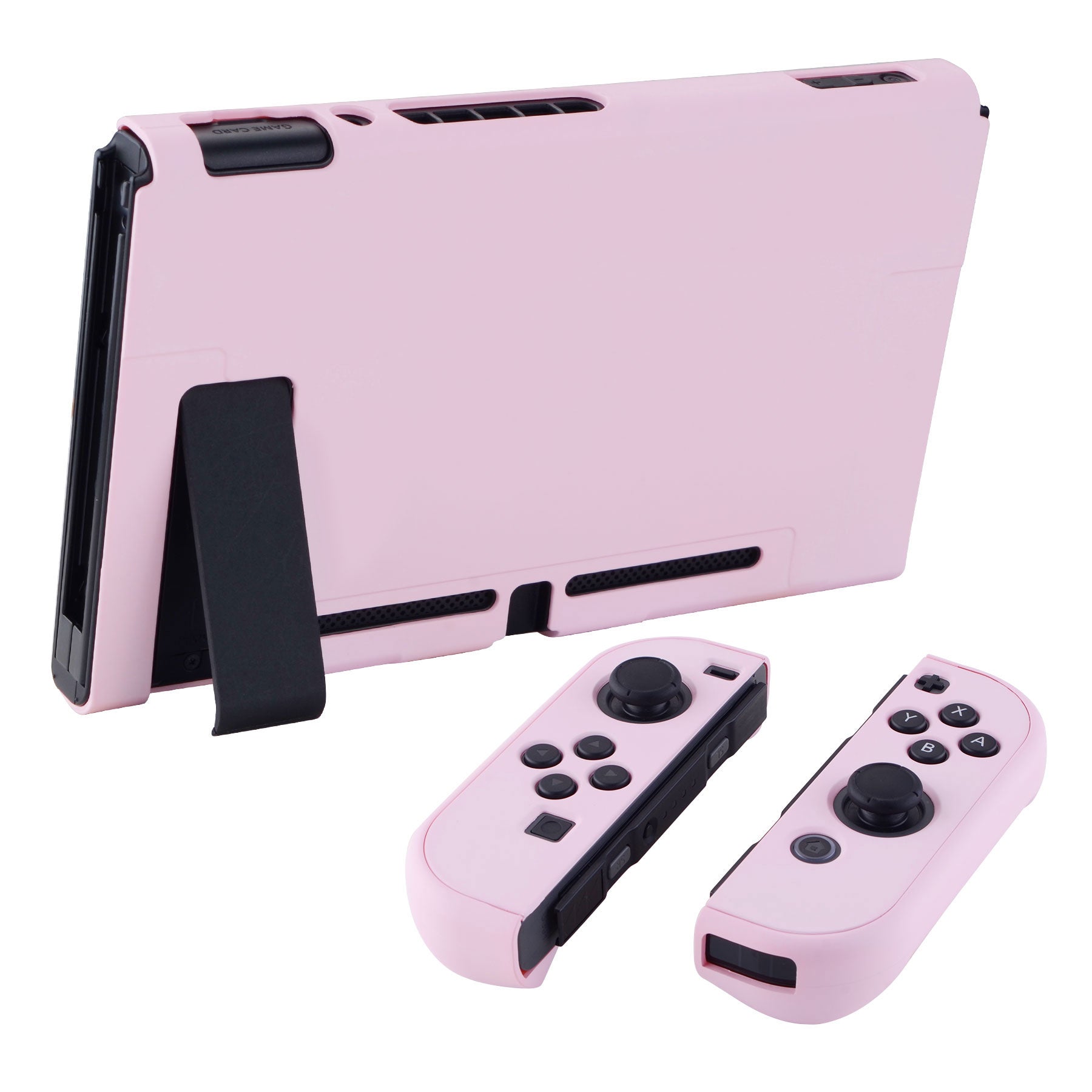 PlayVital Cherry Blossoms Pink Back Cover for Nintendo Switch Console, NS Joycon Handheld Controller Separable Protector Hard Shell, Soft Touch Customized Dockable Protective Case for Nintendo Switch - NTP312 PlayVital