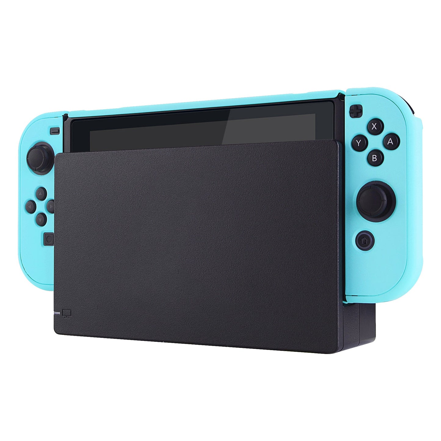 PlayVital Heaven Blue Back Cover for Nintendo Switch Console, NS Joycon Handheld Controller Separable Protector Hard Shell, Soft Touch Customized Dockable Protective Case for Nintendo Switch - NTP313 PlayVital