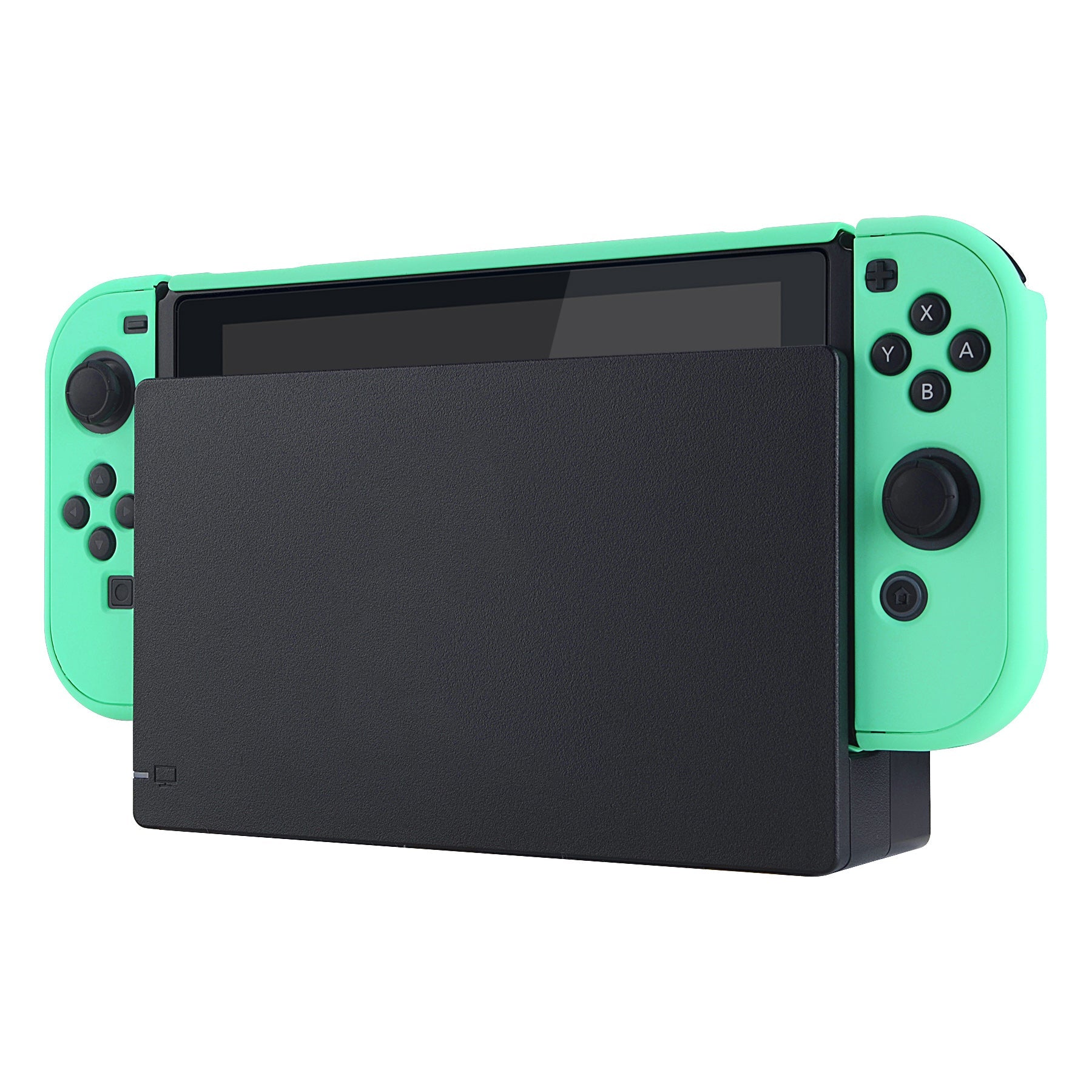 PlayVital Mint Green Back Cover for Nintendo Switch Console, NS Joycon Handheld Controller Separable Protector Hard Shell, Soft Touch Customized Dockable Protective Case for Nintendo Switch - NTP314 PlayVital
