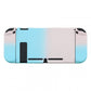 PlayVital Back Cover for Nintendo Switch Console, NS Joycon Handheld Controller Separable Protector Hard Shell, Soft Touch Custom Protective Case for Nintendo Switch - Gradient Pink Blue - NTP327 PlayVital