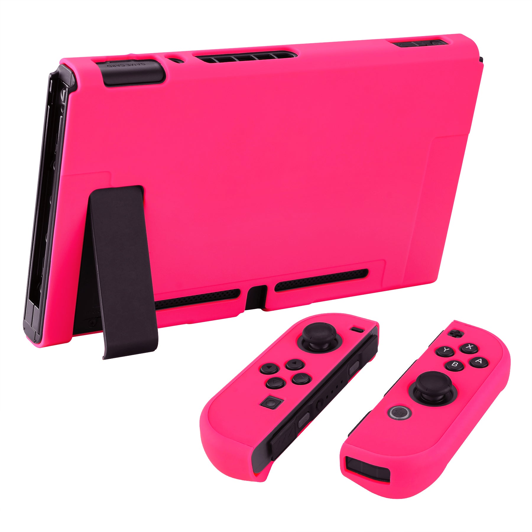 PlayVital Customized Dockable Hard Shell Protective Case for NS Switch  Console - Bright Pink - NTP340