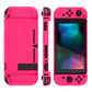 PlayVital Bright Pink Back Cover for Nintendo Switch Console, NS Joycon Handheld Controller Separable Protector Hard Shell, Soft Touch Customized Dockable Protective Case for Nintendo Switch - NTP340 PlayVital
