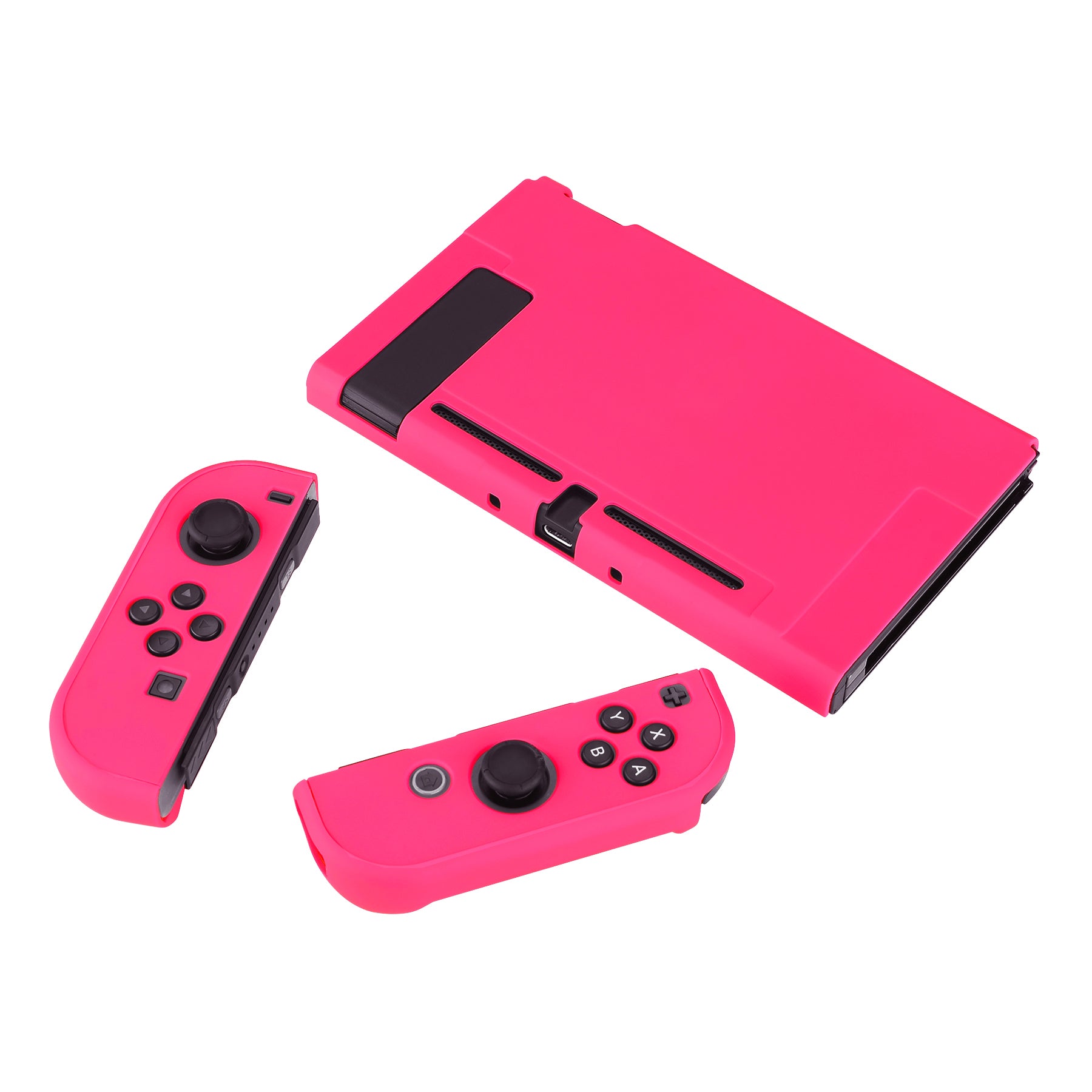 PlayVital Customized Dockable Hard Shell Protective Case for NS Switch  Console - Bright Pink - NTP340